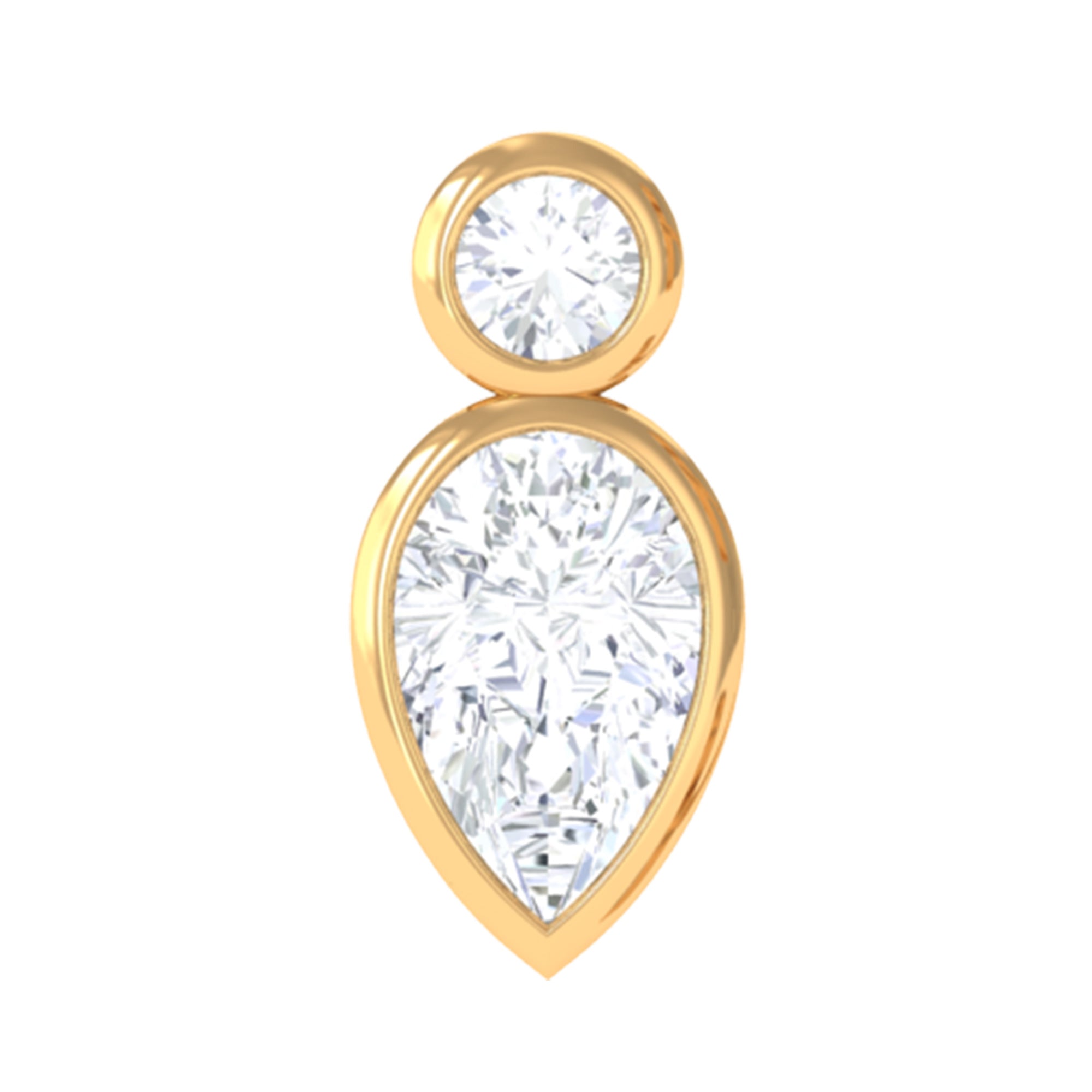 Pear and Round Moissanite Dainty Tragus Earring