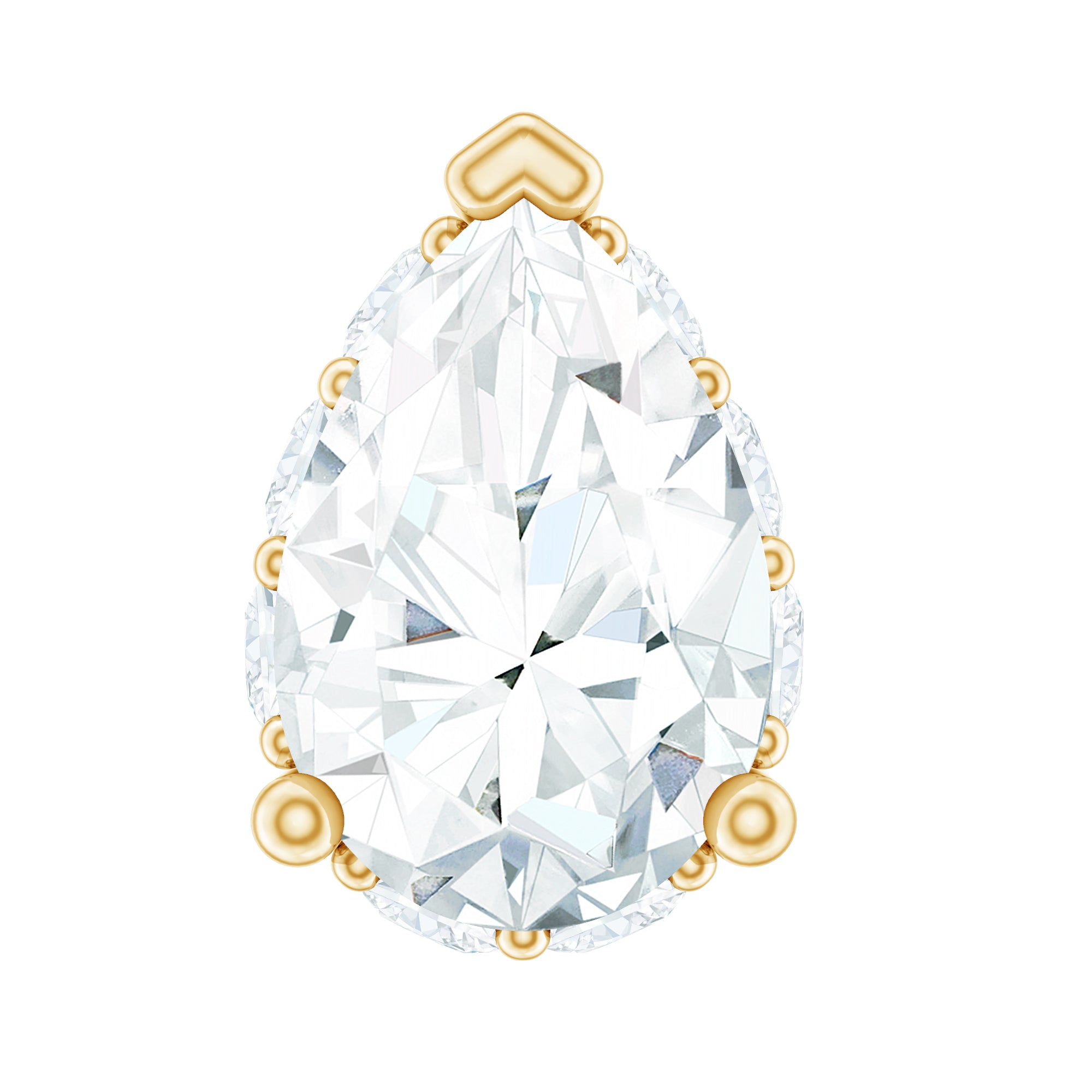 Certified Moissanite Teardrop Helix Earring for Women D-VS1 - Rosec Jewels