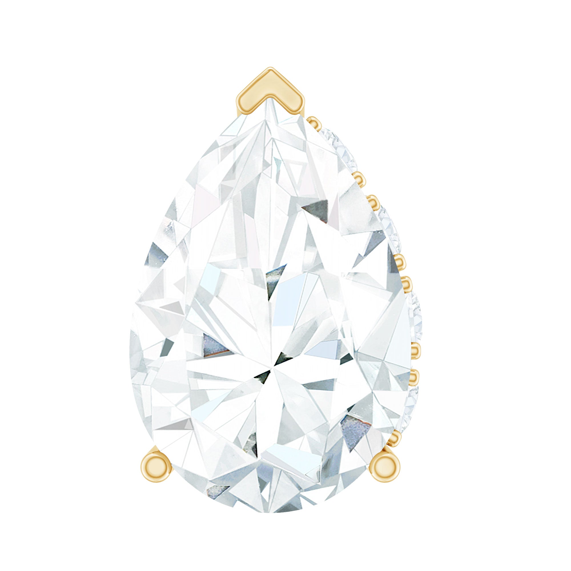 Pear Shaped Diamond Solitaire Tragus Earring Natural - ( HI-SI ) - Rosec Jewels