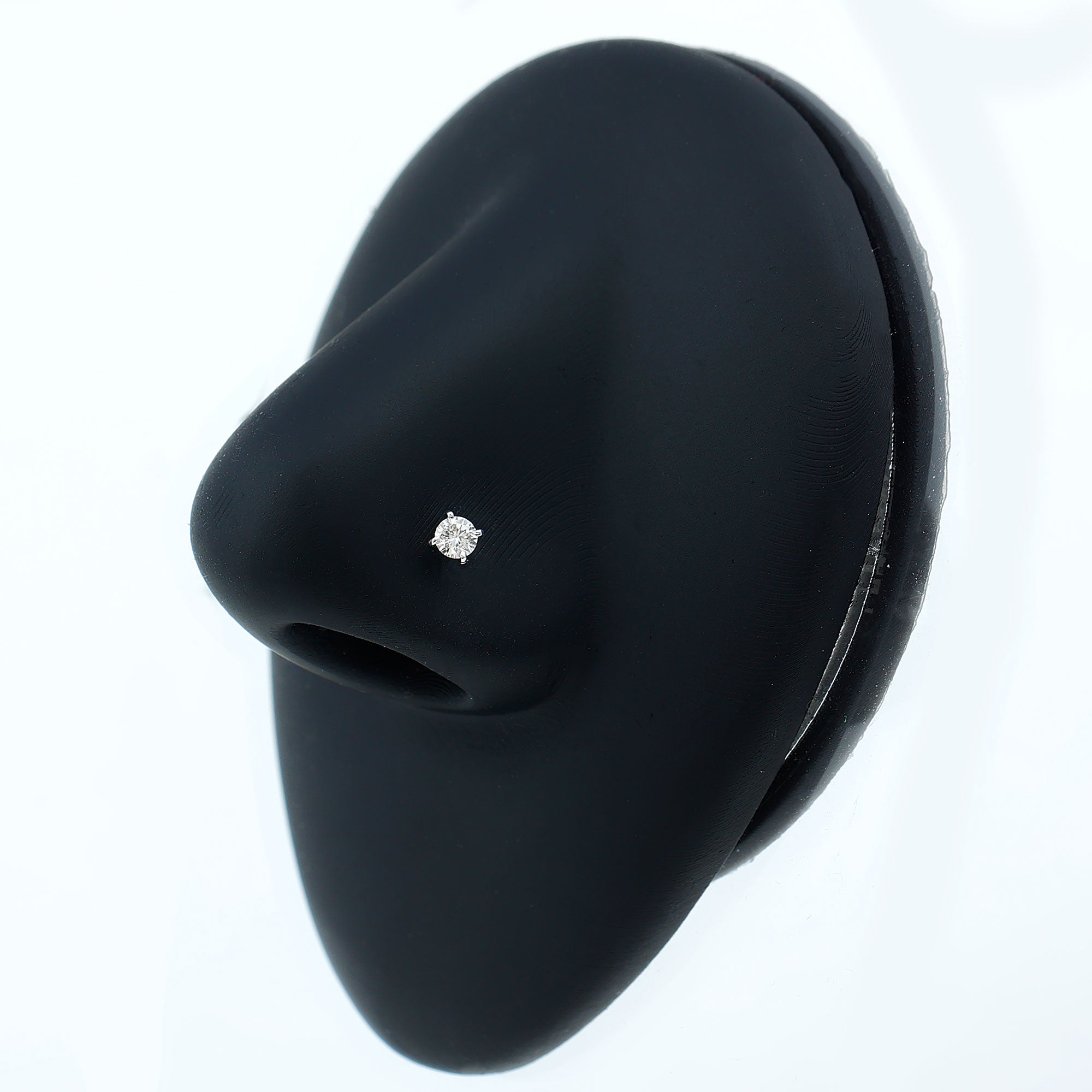 Round Shape Moissanite Solitaire Nose Pin D-VS1 - Rosec Jewels