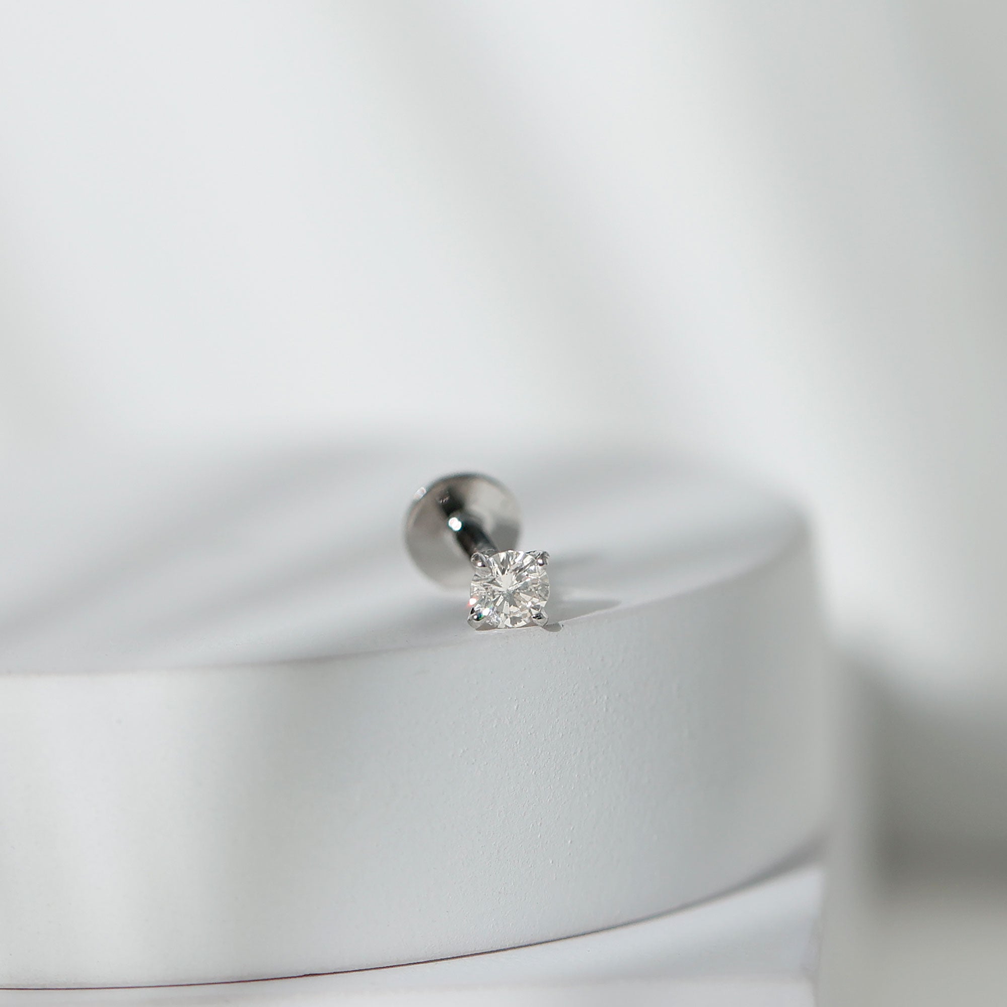 Round Shape Moissanite Solitaire Nose Pin D-VS1 - Rosec Jewels
