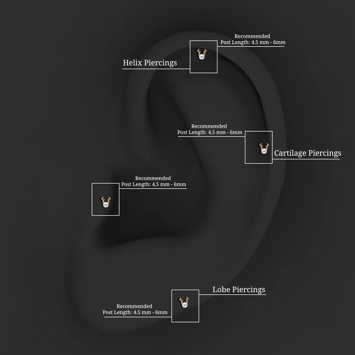 Rosec Jewels-Natural Freshwater Pearl Solitaire Reindeer Earring