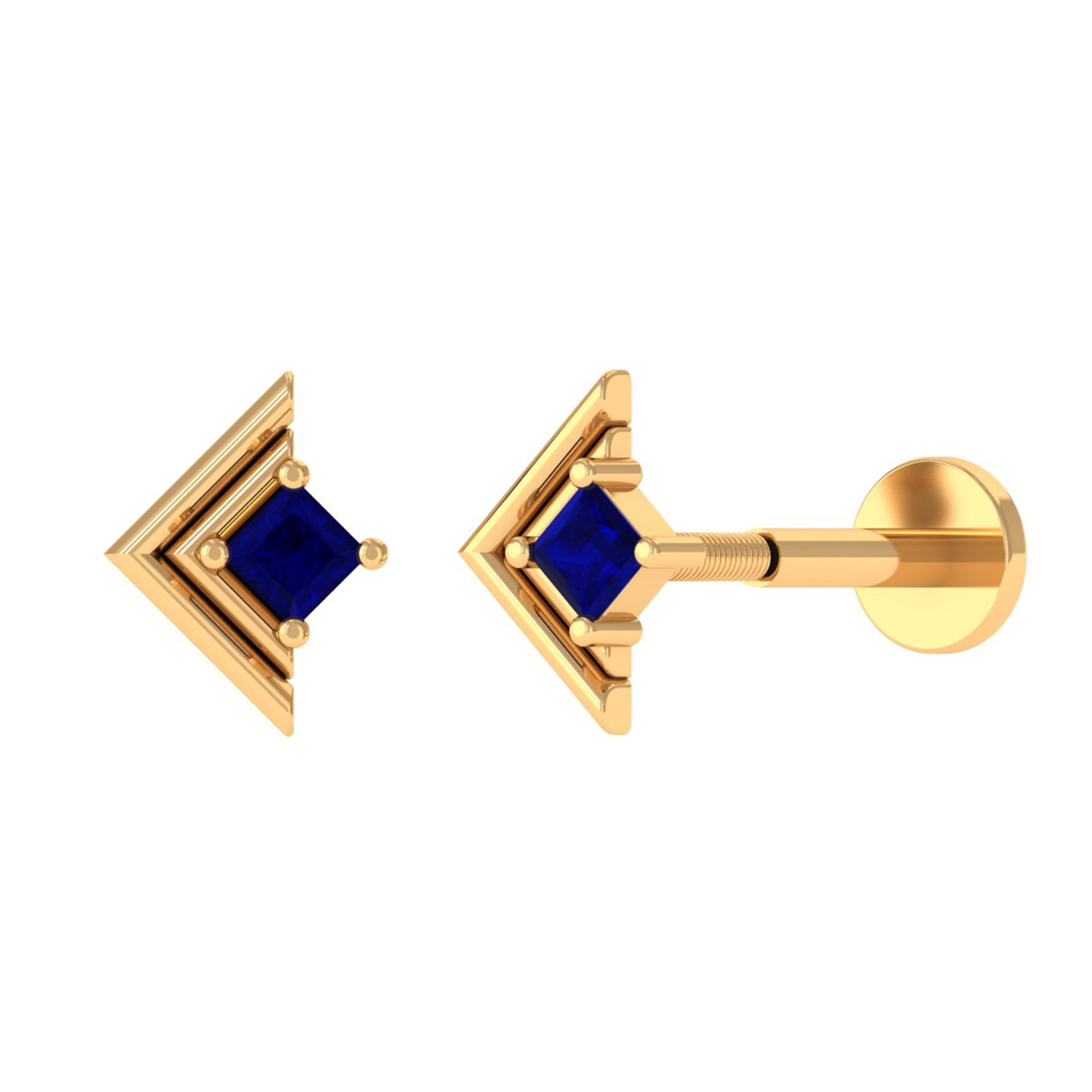 Rosec Jewels-Real Blue Sapphire Solitaire Tragus Earring