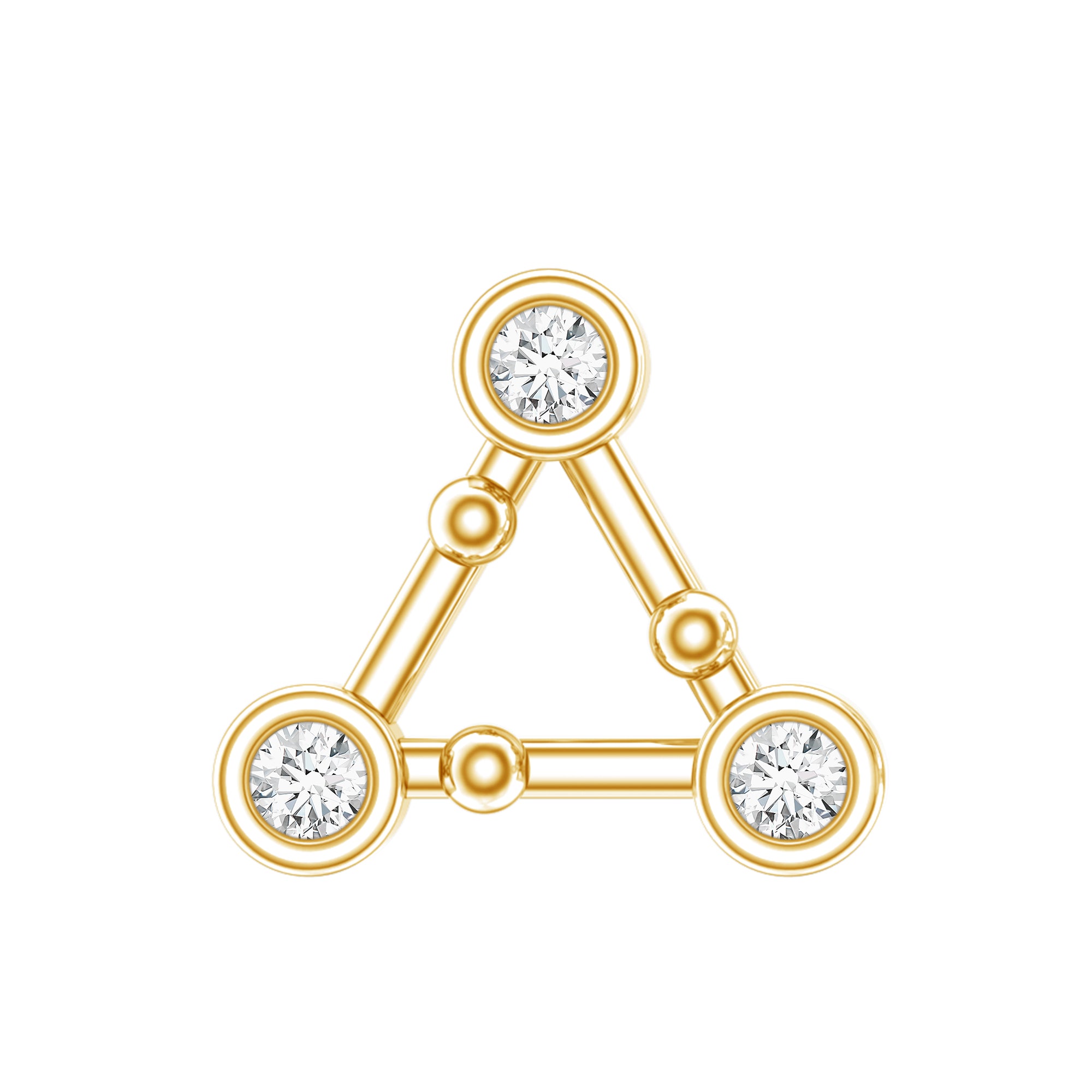 Diamond Open Triangle Earring for Conch Piercing Natural - ( HI-SI ) - Rosec Jewels