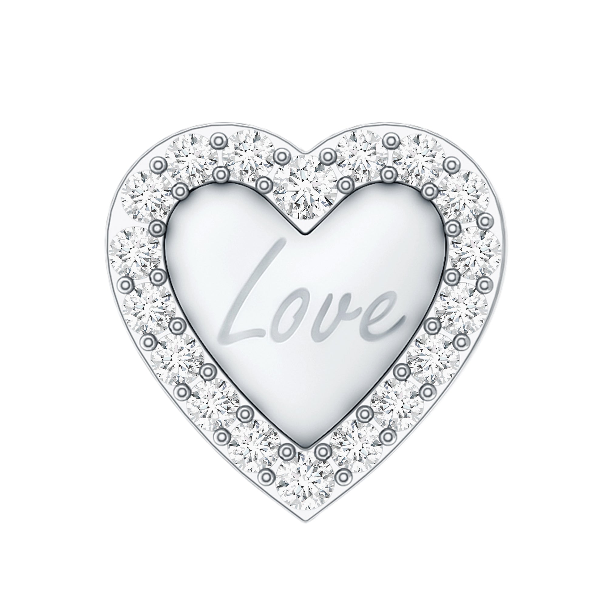Certified Moissanite Love Heart Earring for Helix Piercing D-VS1 - Rosec Jewels