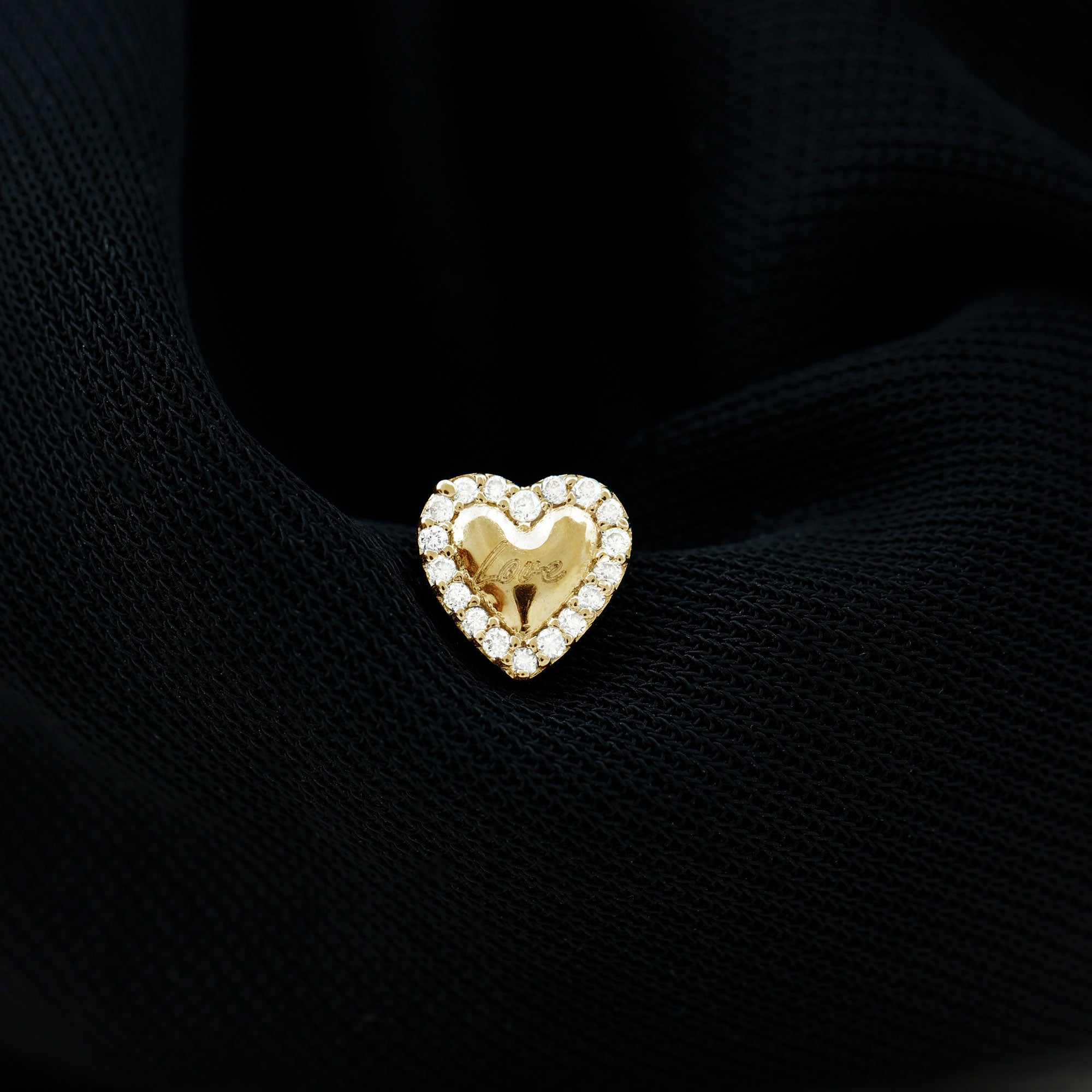 Certified Moissanite Love Heart Earring for Helix Piercing D-VS1 - Rosec Jewels