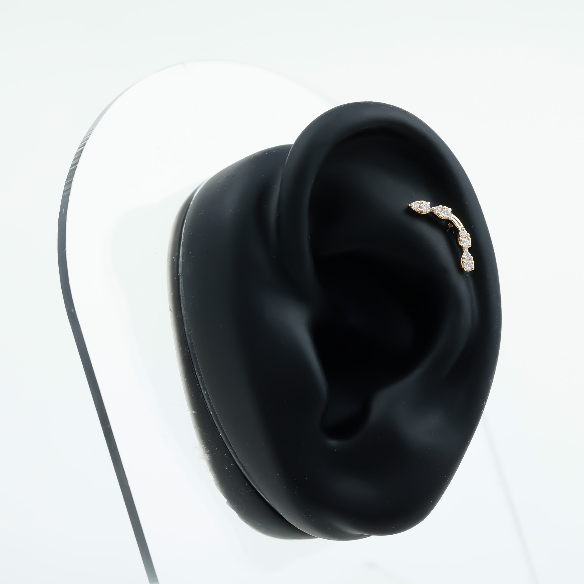 Certified Moissanite Curved Helix Earring for Her D-VS1 - Rosec Jewels