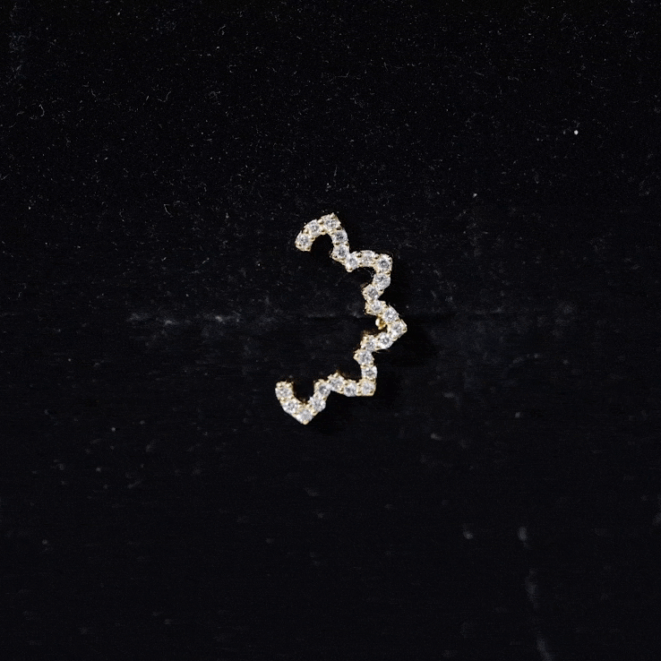 Certified Moissanite Designer Earring for Cartilage Piercing D-VS1 - Rosec Jewels