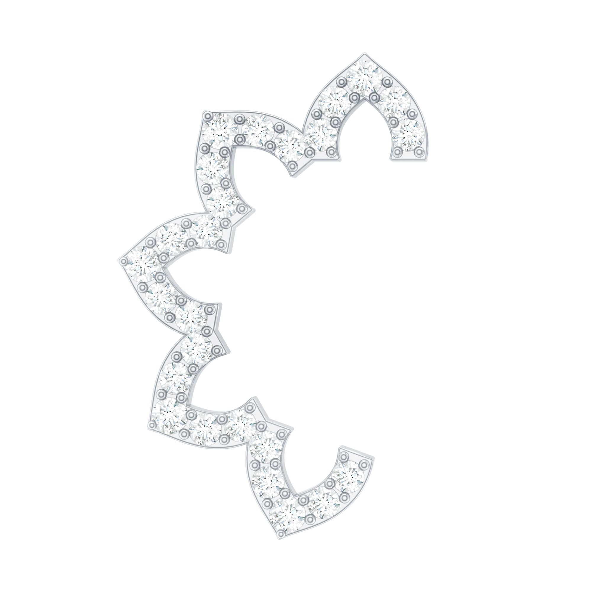 Certified Moissanite Designer Earring for Cartilage Piercing D-VS1 - Rosec Jewels
