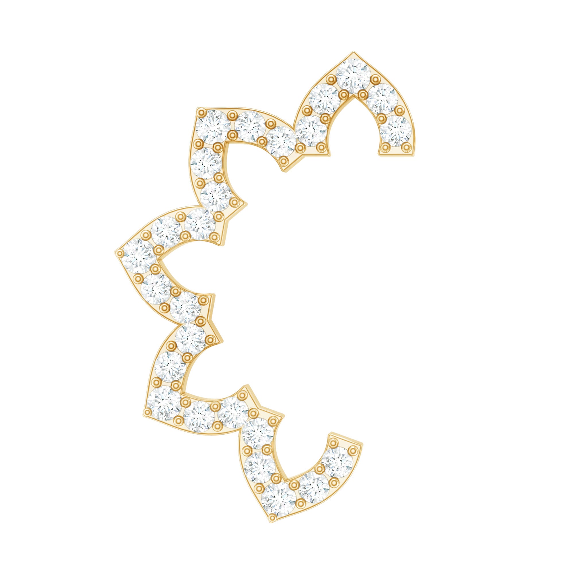 Certified Moissanite Designer Earring for Cartilage Piercing D-VS1 - Rosec Jewels