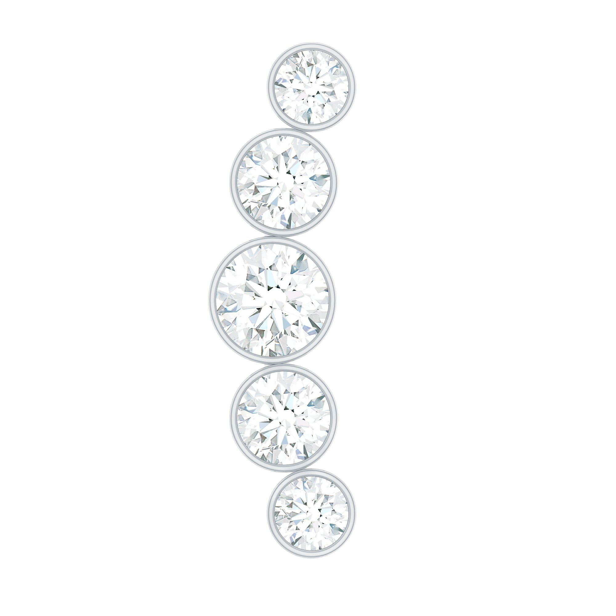 Bezel Set Round Moissanite Curved Crawler Earring D-VS1 - Rosec Jewels