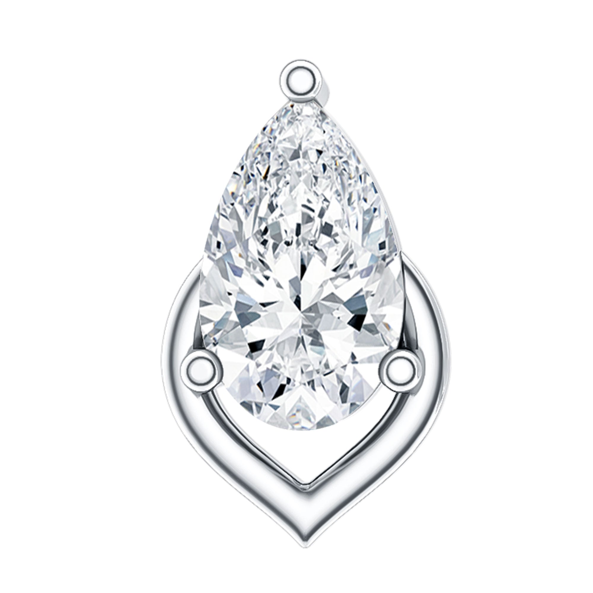 3X5MM Pear Shape Moissanite Solitaire Cartilage Earring D-VS1 - Rosec Jewels