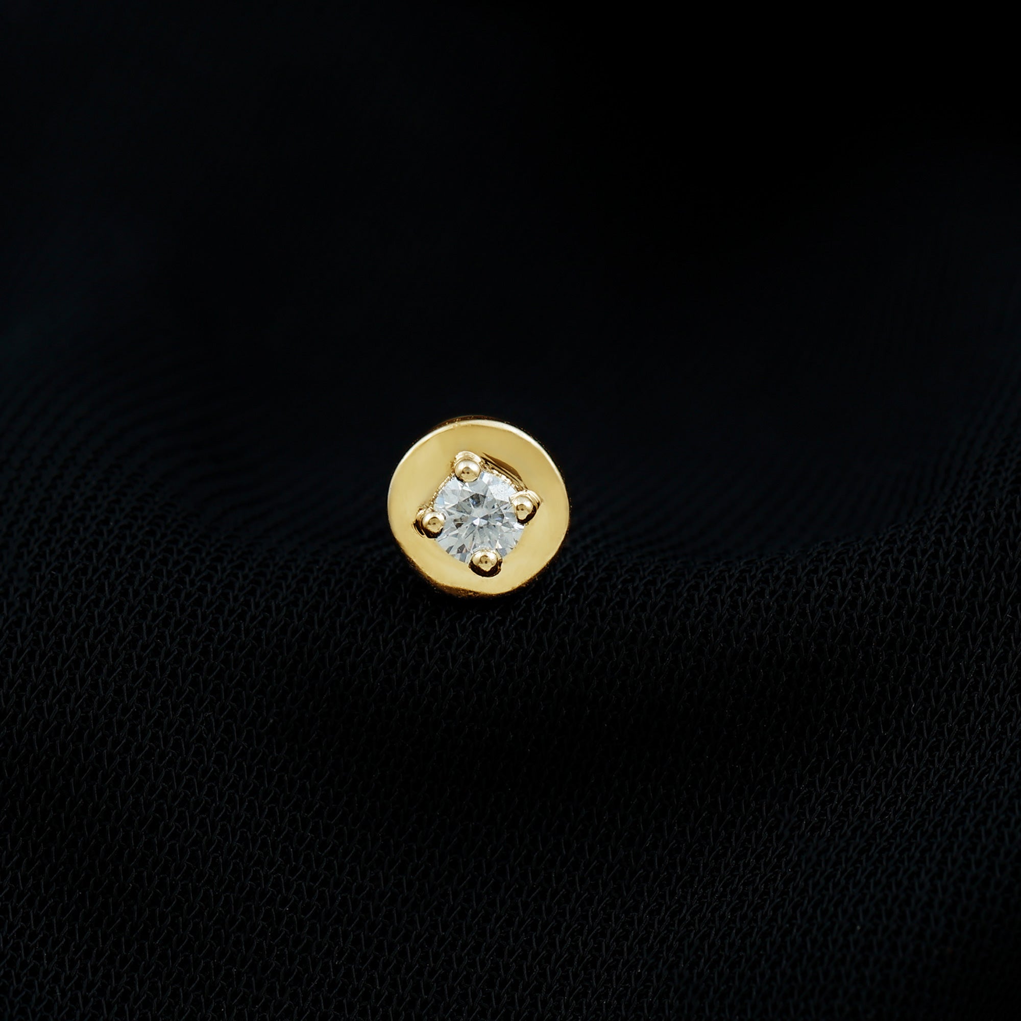 Solitaire Moissanite Circle Cartilage Earring D-VS1 - Rosec Jewels