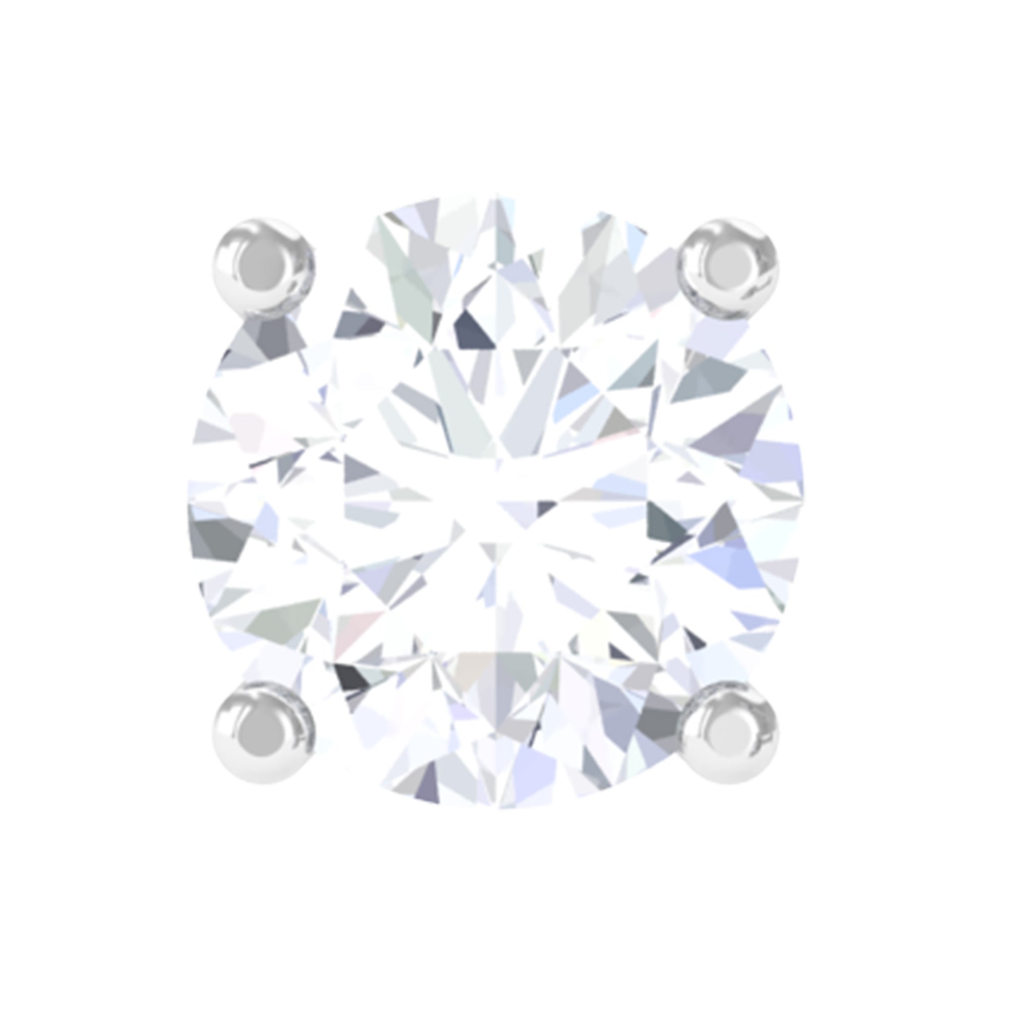 Tiny Round Moissanite Conch Earring with Flat Back