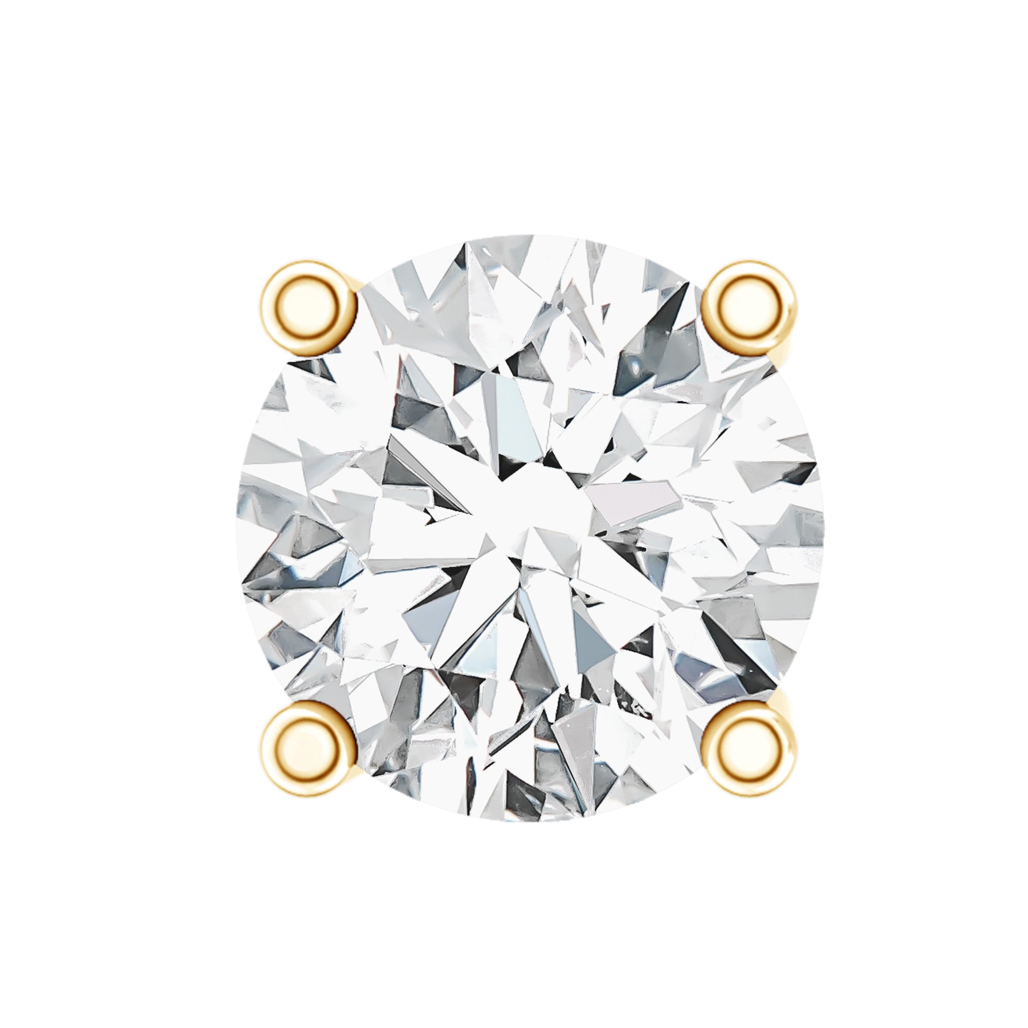 Tiny Round Moissanite Conch Earring with Flat Back D-VS1 - Rosec Jewels