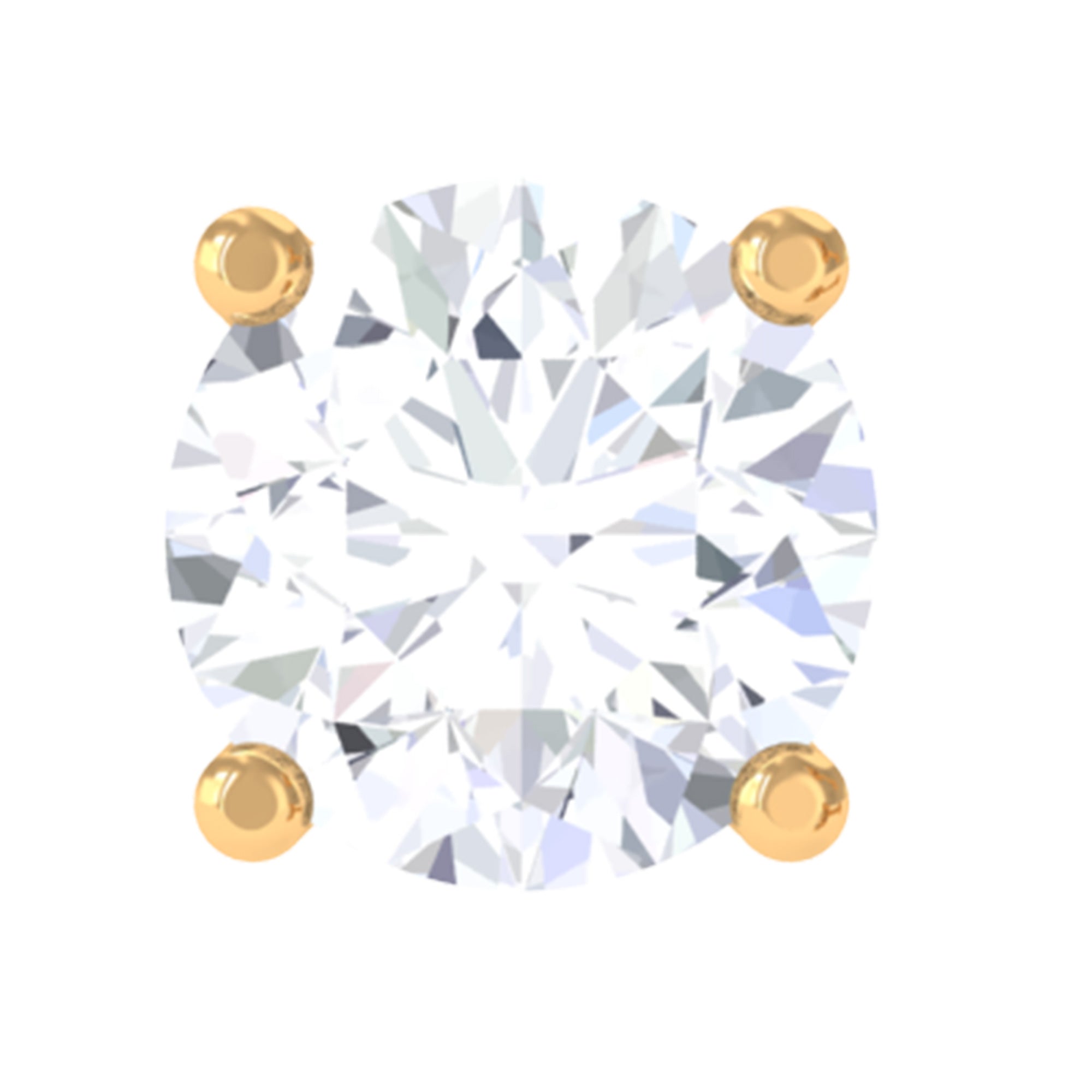 Tiny Round Moissanite Conch Earring in Gold