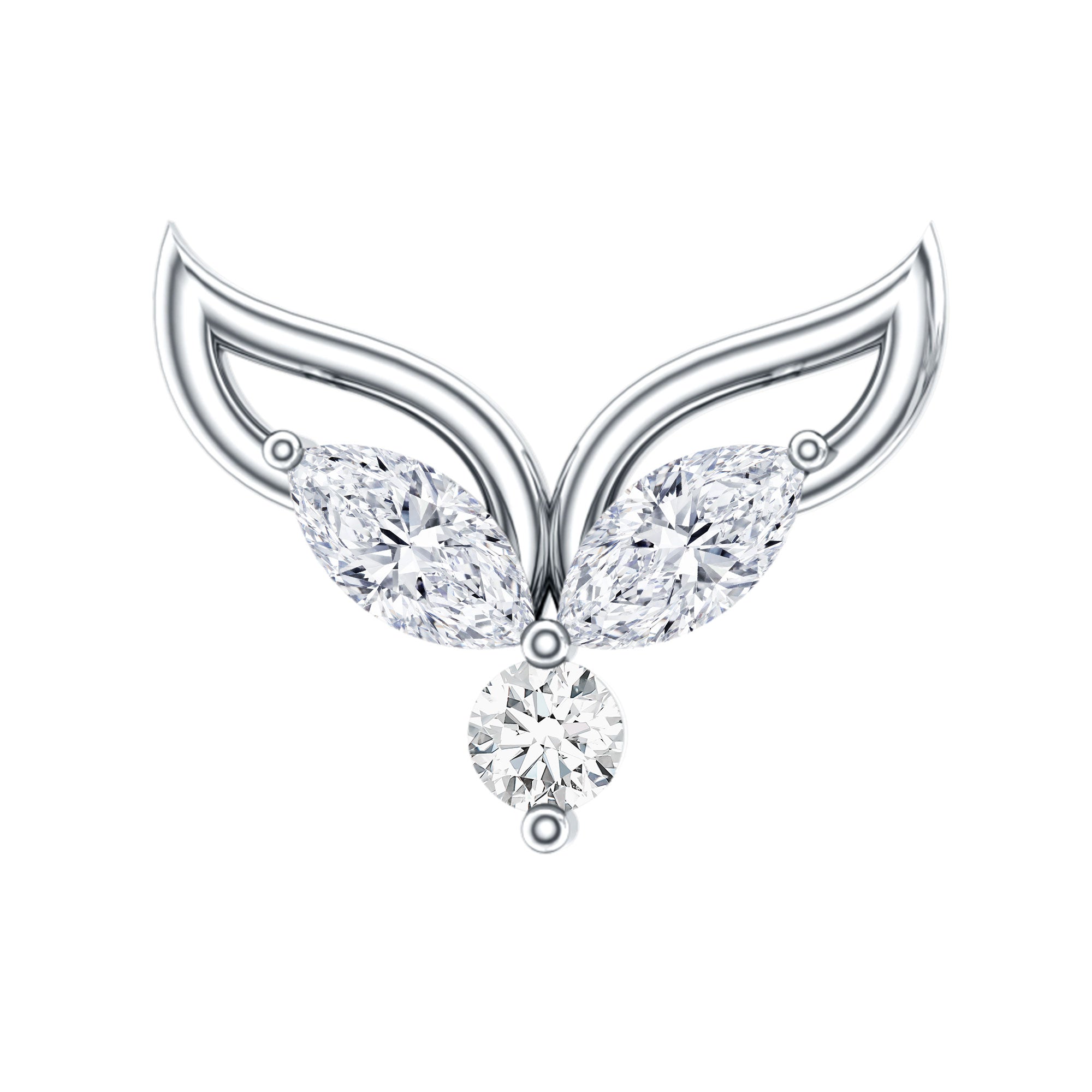 Certified Moissanite Fishtail Earring for Cartilage Piercing D-VS1 - Rosec Jewels