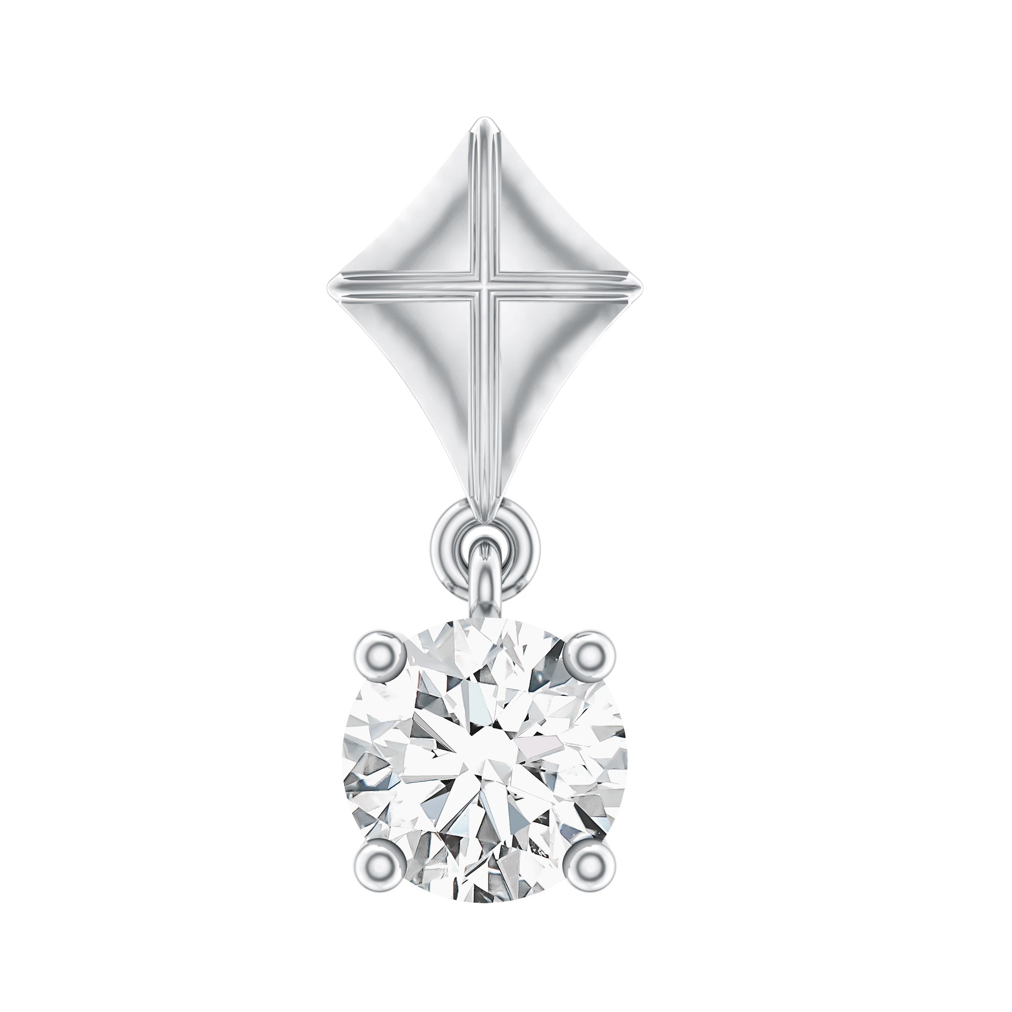 Diamond Dangling Earring for Helix Piercing Natural - ( HI-SI ) - Rosec Jewels