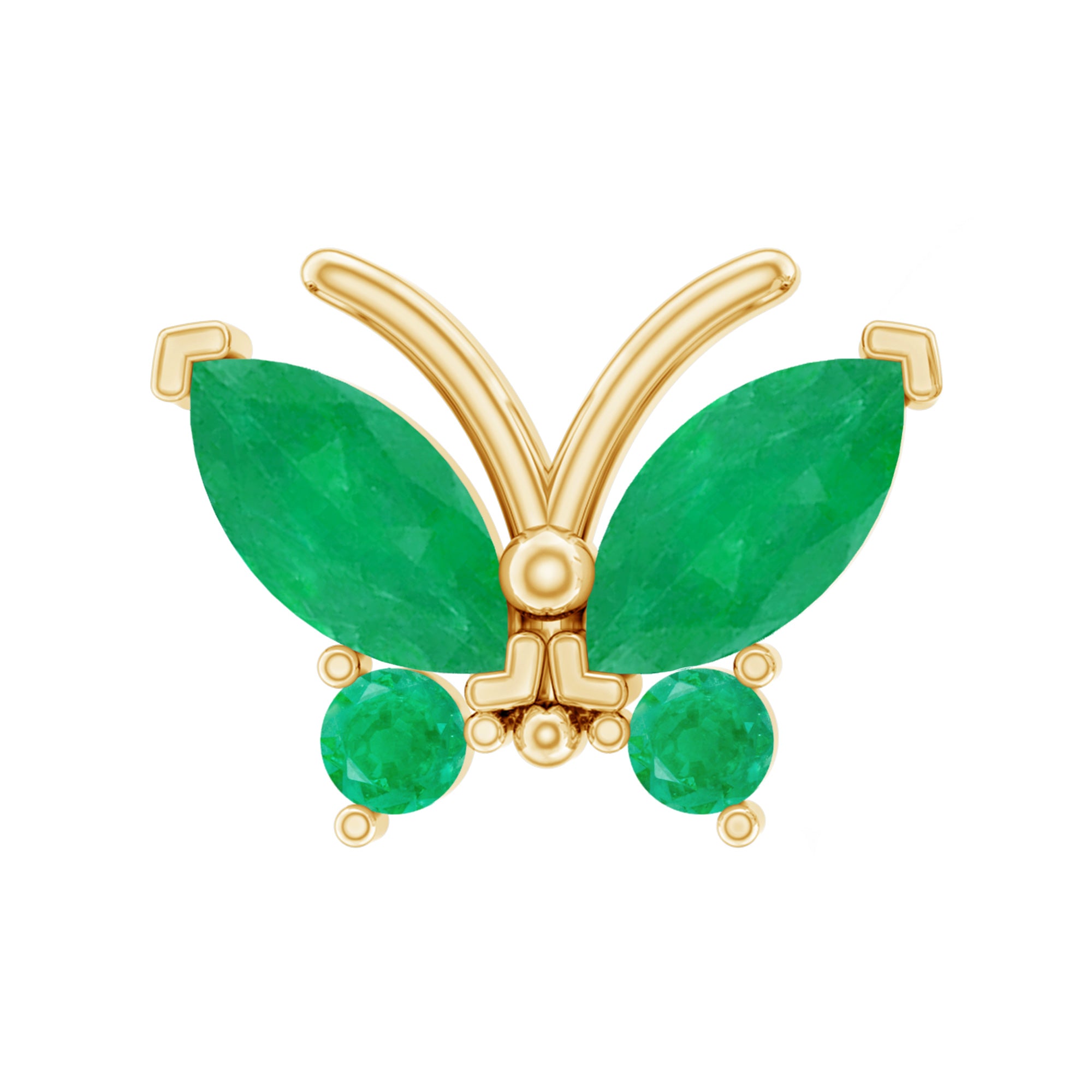 Natural Emerald Gold Butterfly Earring for Cartilage Piercing