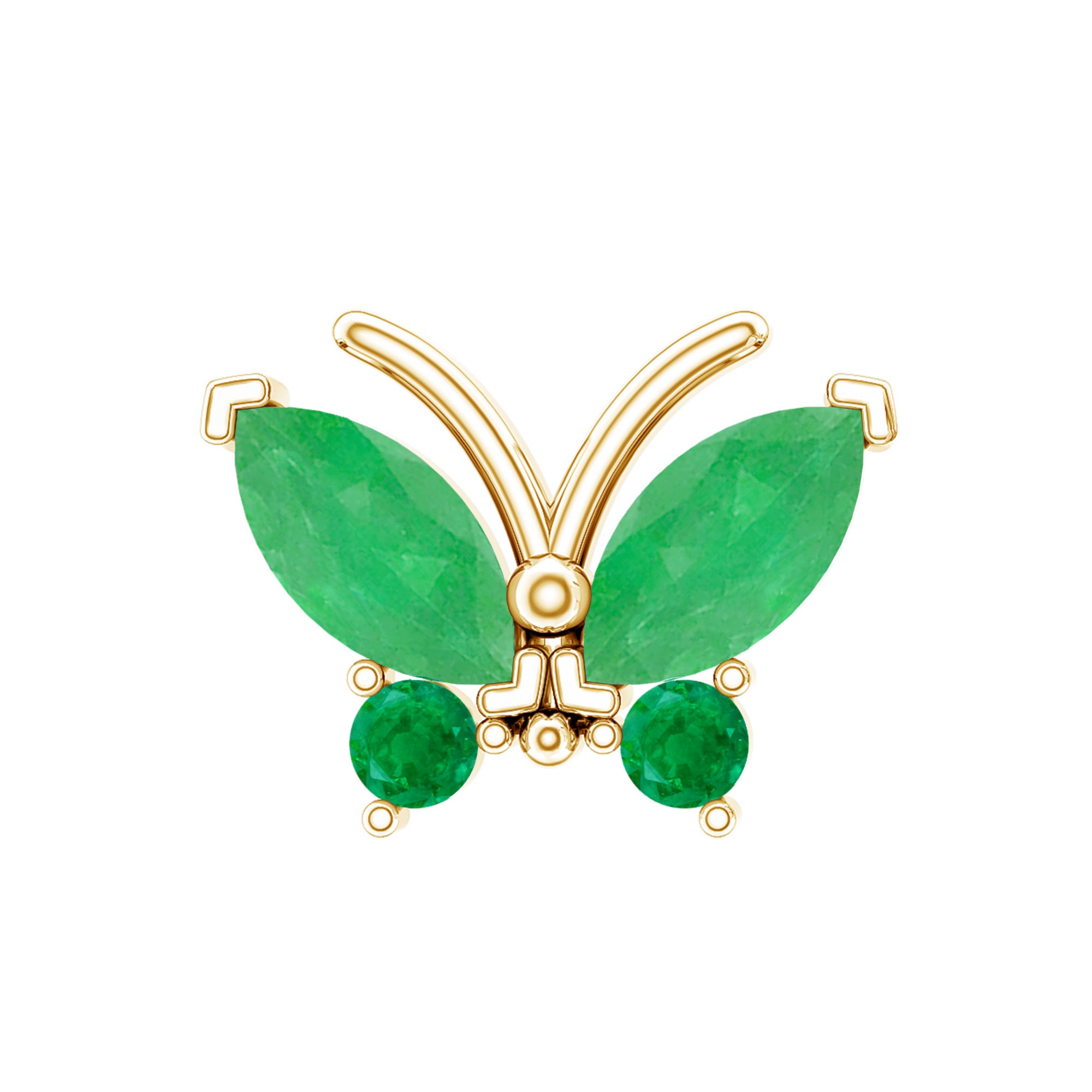 Natural Emerald Butterfly Earring for Cartilage Piercing AAA - Rosec Jewels