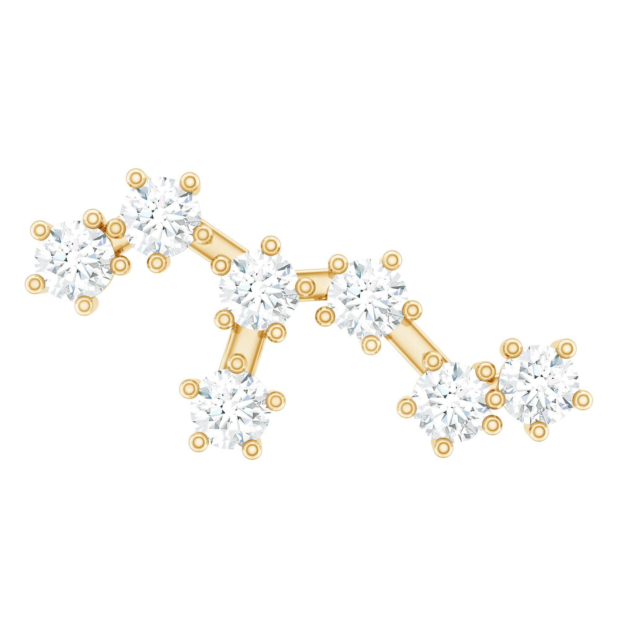 Certified Moissanite Leo Zodiac Ear Climber Earring D-VS1 - Rosec Jewels