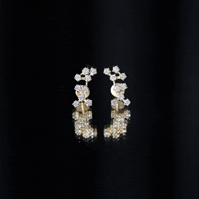Diamond Sagittarius Zodiac Earring for Helix Piercing Natural - ( HI-SI ) - Rosec Jewels