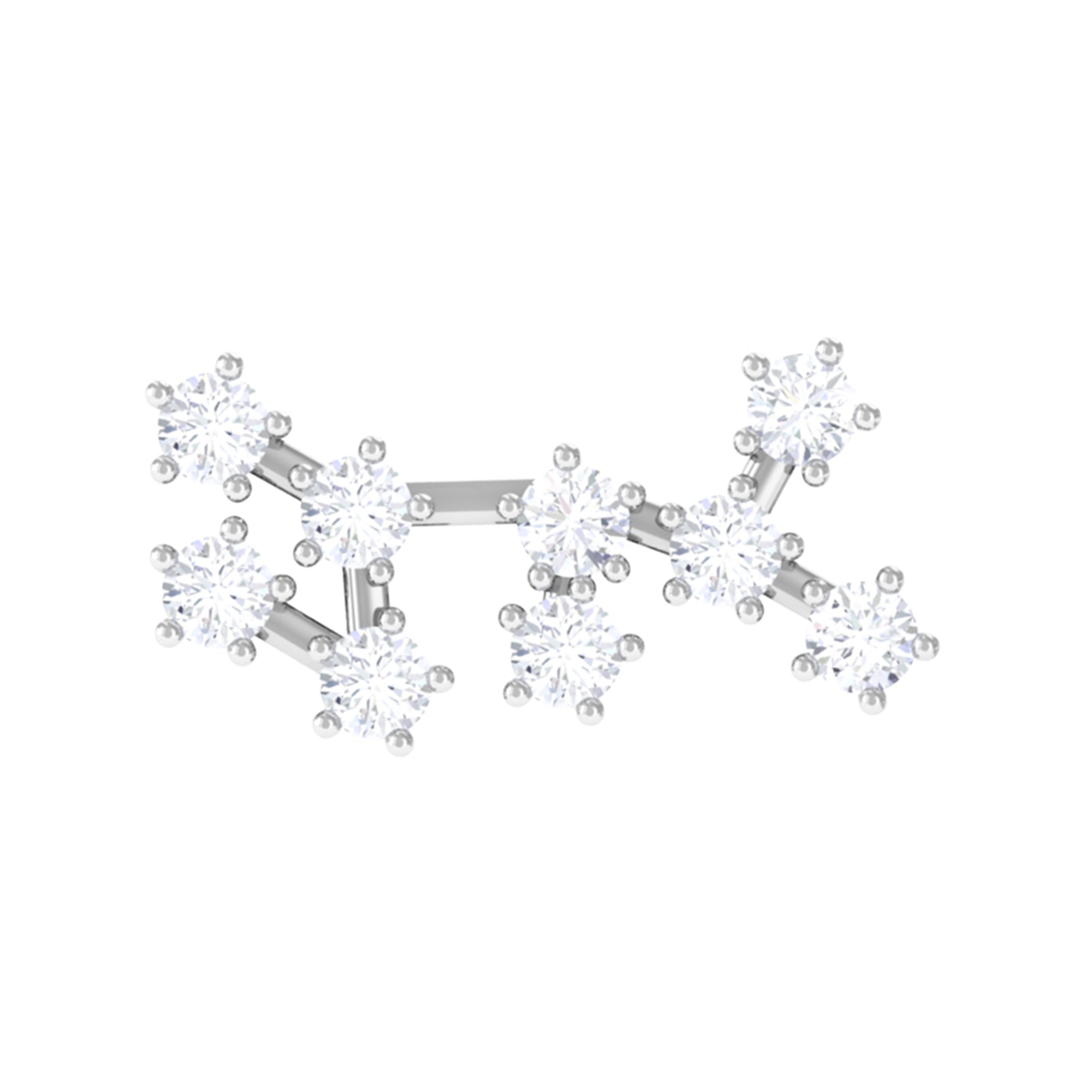 Diamond Sagittarius Zodiac Earring for Helix Piercing Natural - ( HI-SI ) - Rosec Jewels