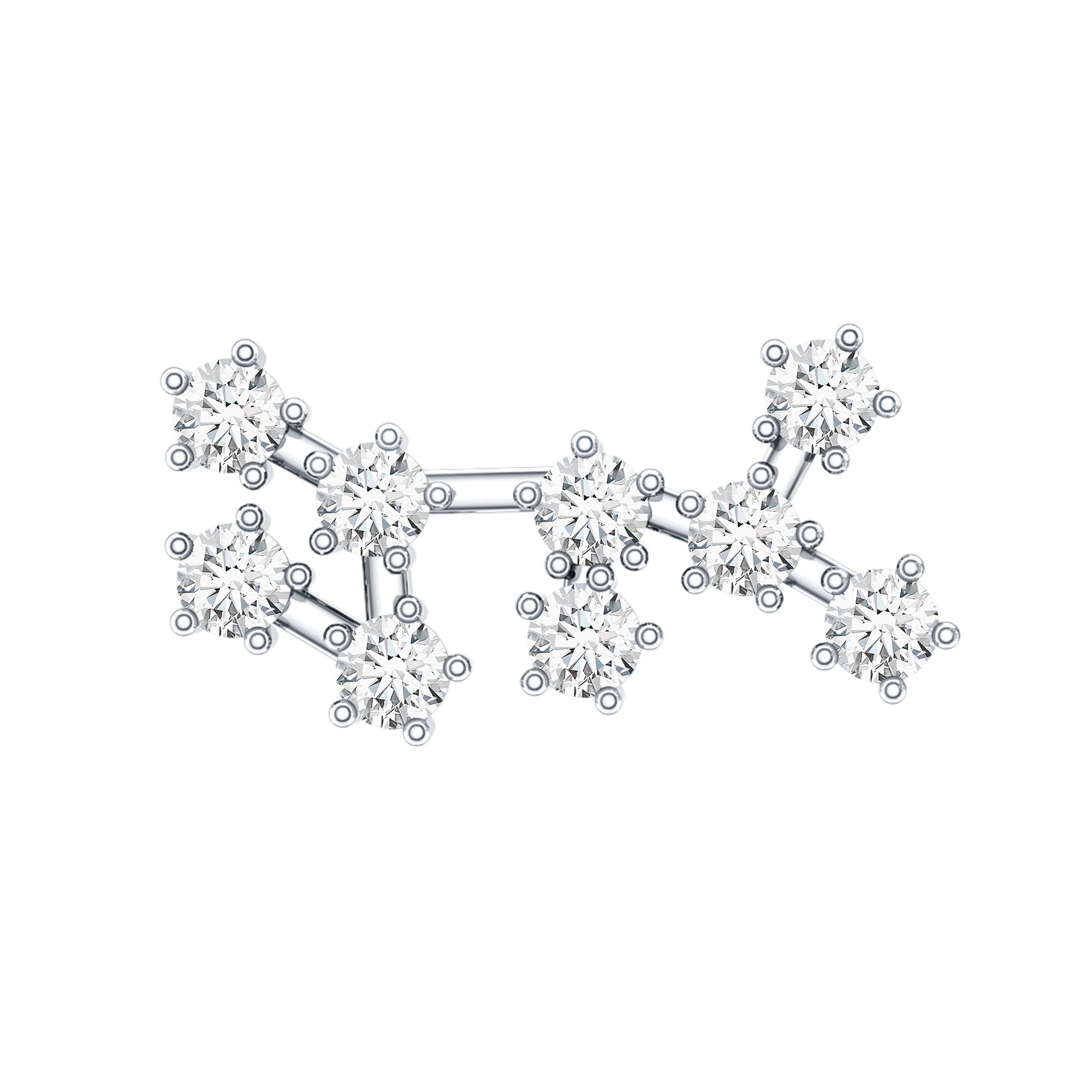 Diamond Sagittarius Zodiac Earring for Helix Piercing Natural - ( HI-SI ) - Rosec Jewels