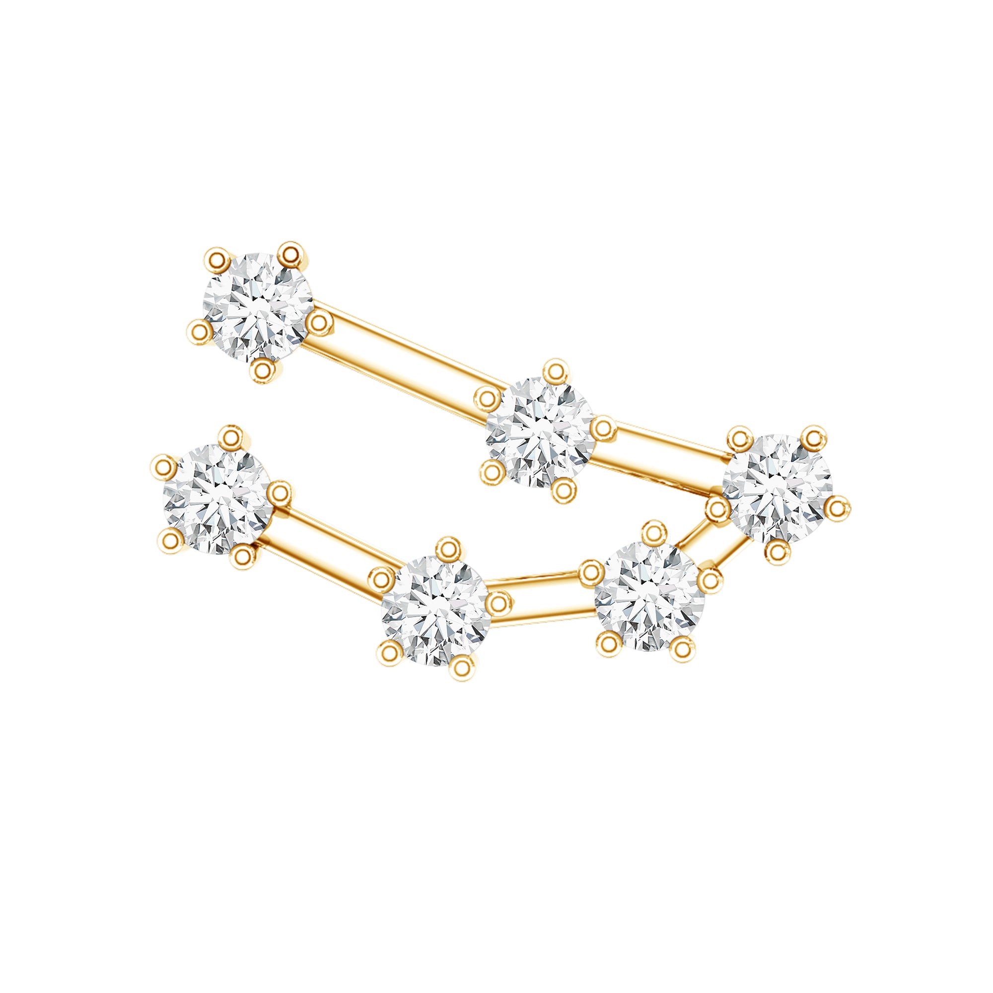Certified Moissanite Capricorn Zodiac Ear Crawler Earring D-VS1 - Rosec Jewels