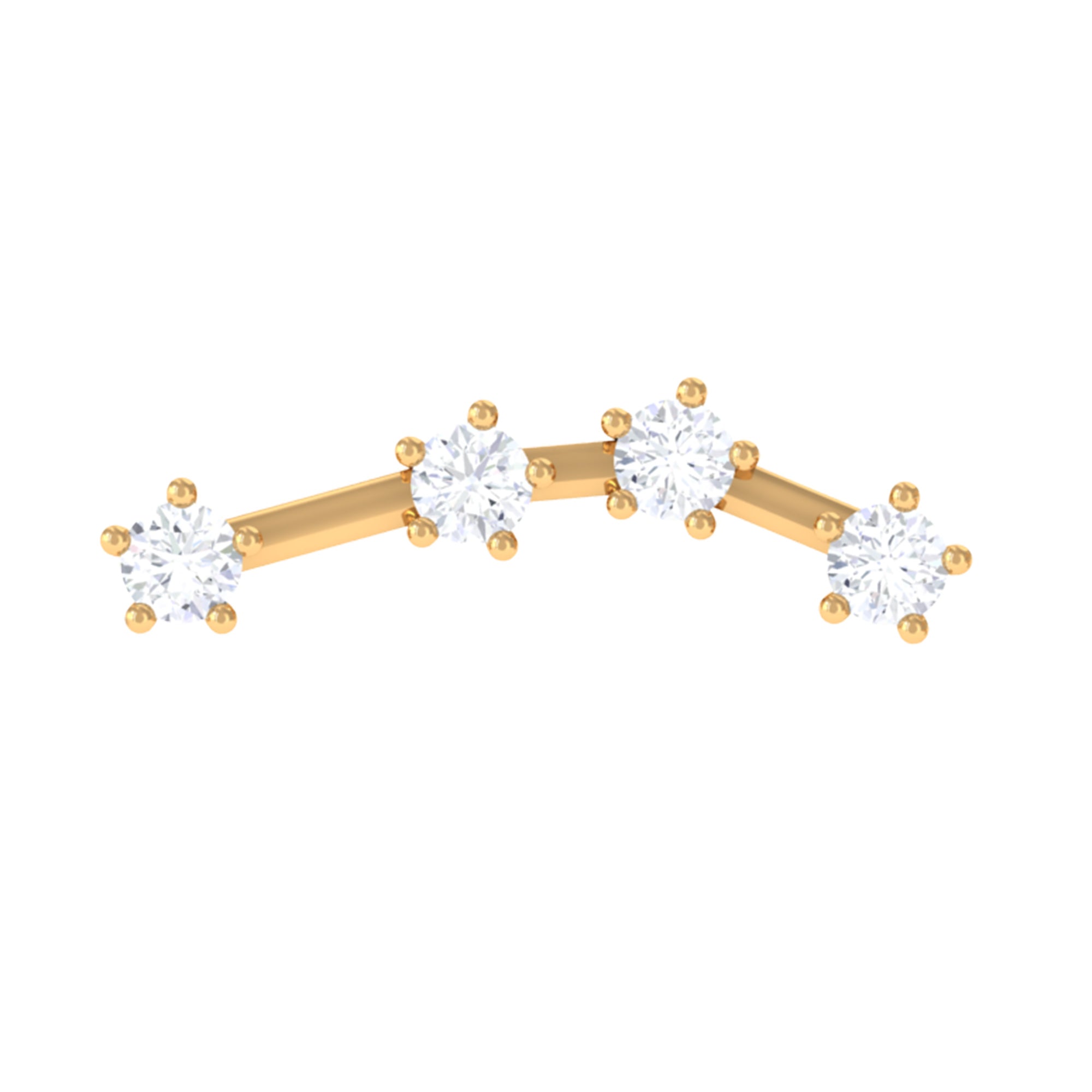 Moissanite Ear Climber Aquarius Earring D-VS1 - Rosec Jewels