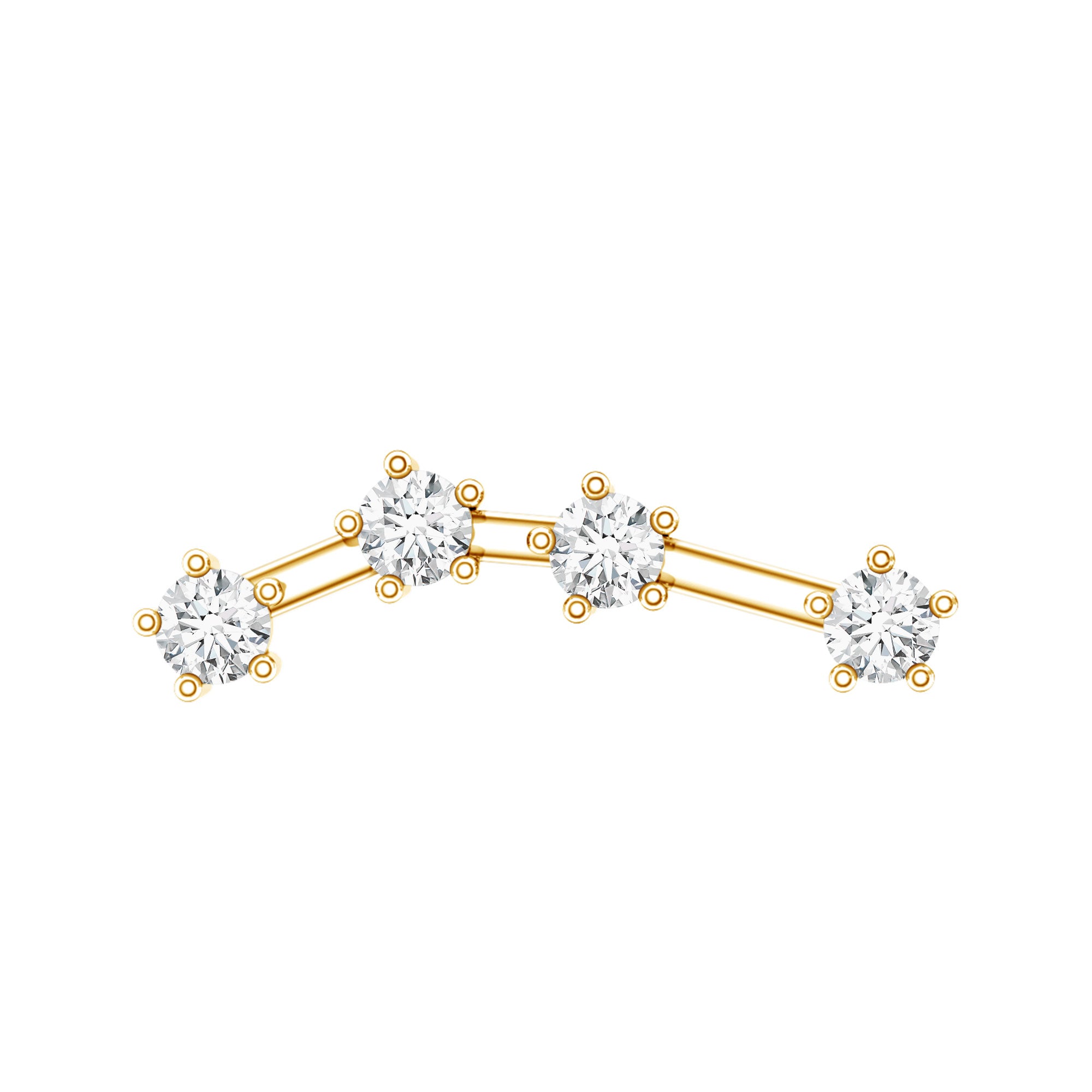 Moissanite Ear Climber Aquarius Earring D-VS1 - Rosec Jewels