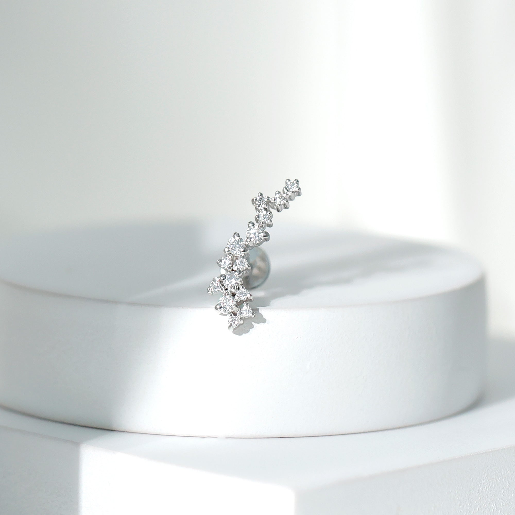 Certified Moissanite Cluster Crawler Earring For Her D-VS1 - Rosec Jewels