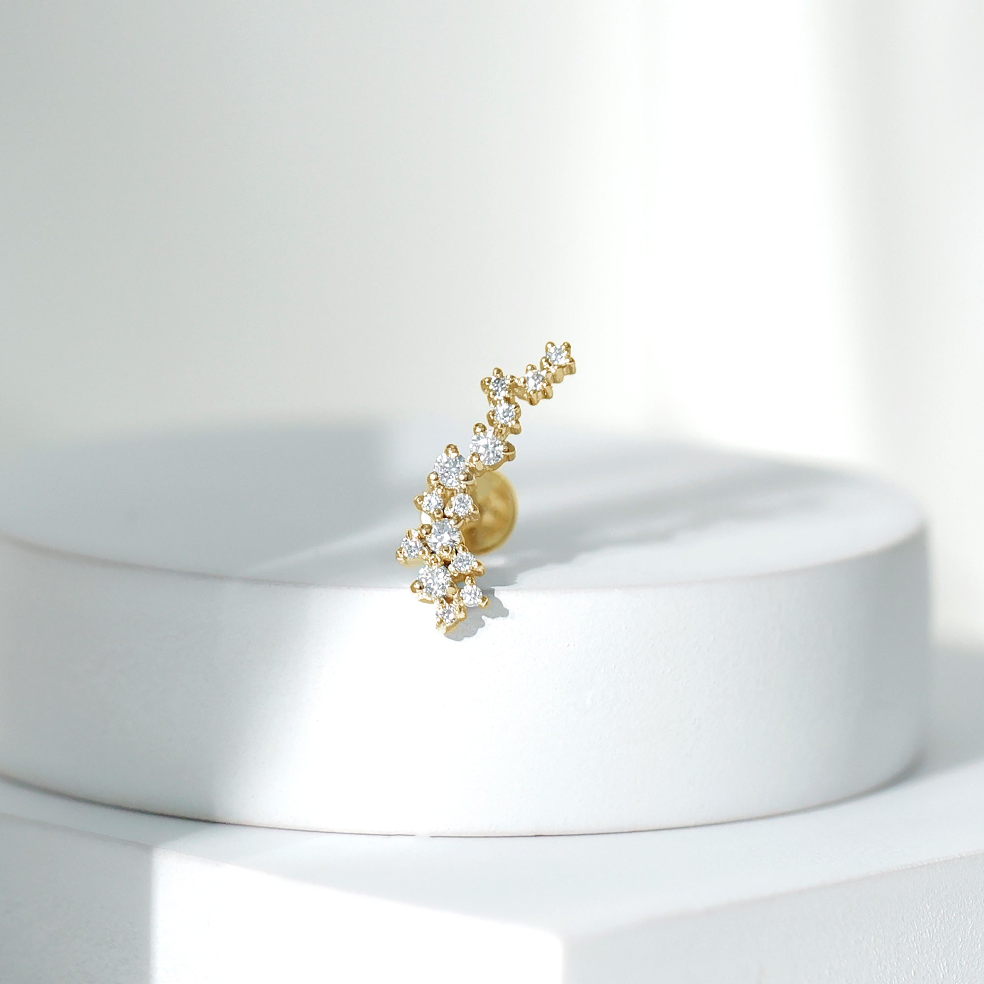 Certified Moissanite Cluster Crawler Earring For Her D-VS1 - Rosec Jewels