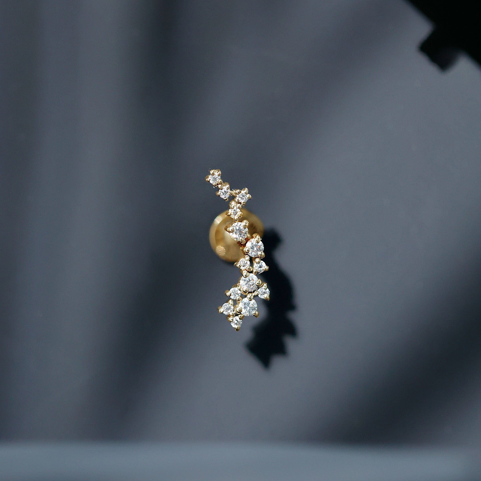 Certified Moissanite Cluster Crawler Earring For Her D-VS1 - Rosec Jewels