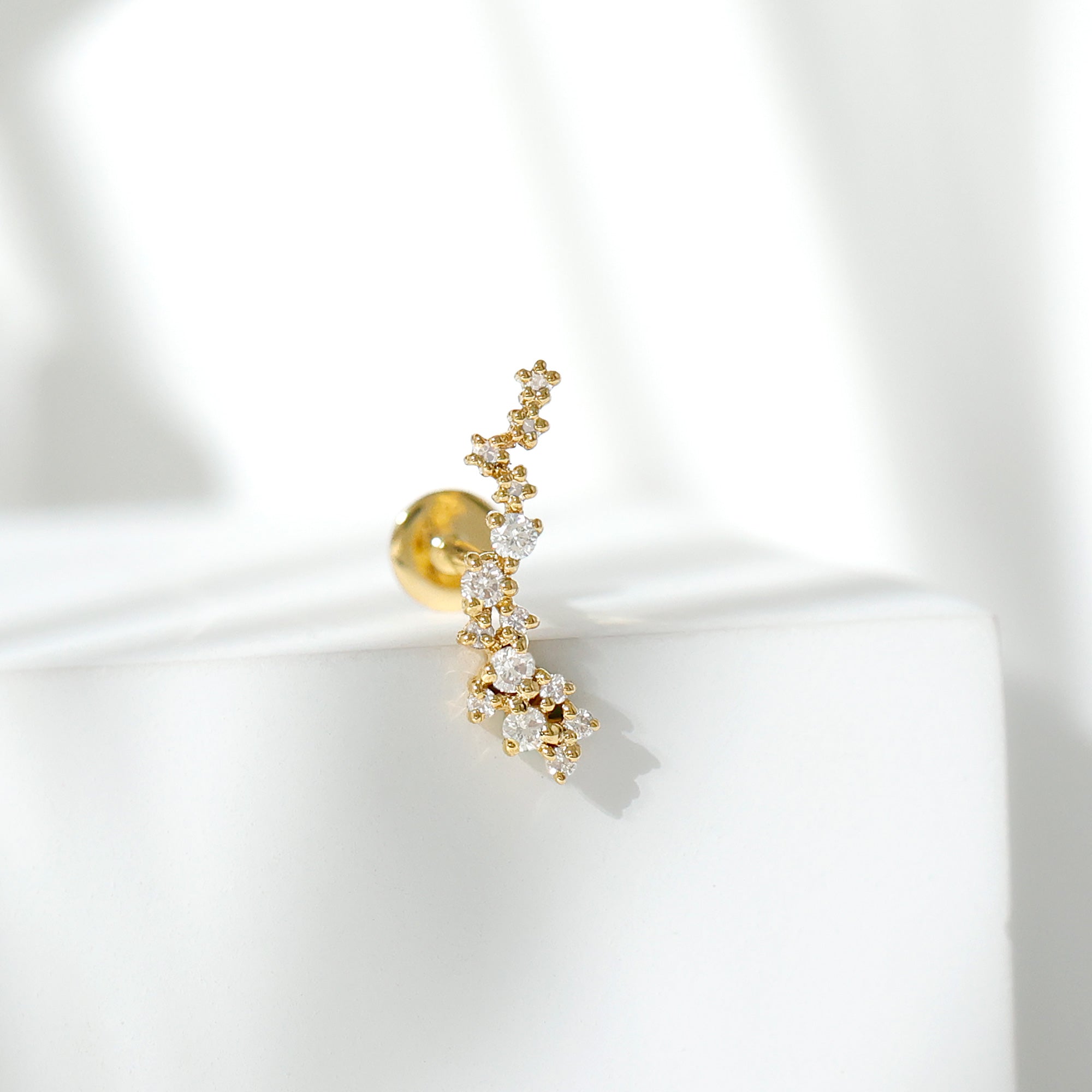Certified Moissanite Cluster Crawler Earring For Her D-VS1 - Rosec Jewels
