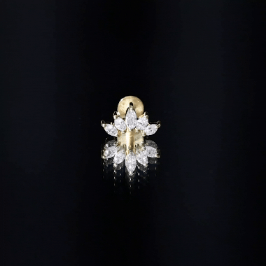 Marquise Moissanite Leaf Ear Crawler Earring D-VS1 - Rosec Jewels