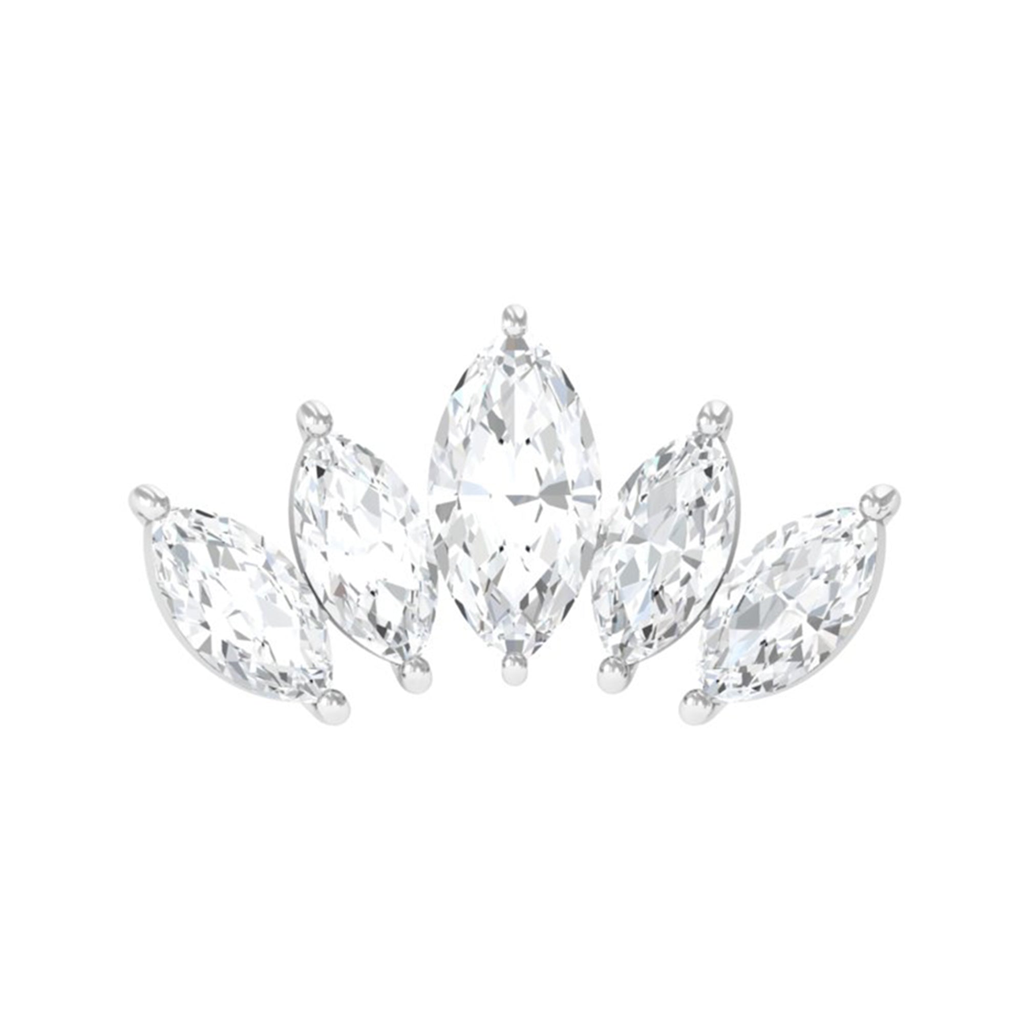 Marquise Moissanite Leaf Ear Crawler Earring D-VS1 - Rosec Jewels