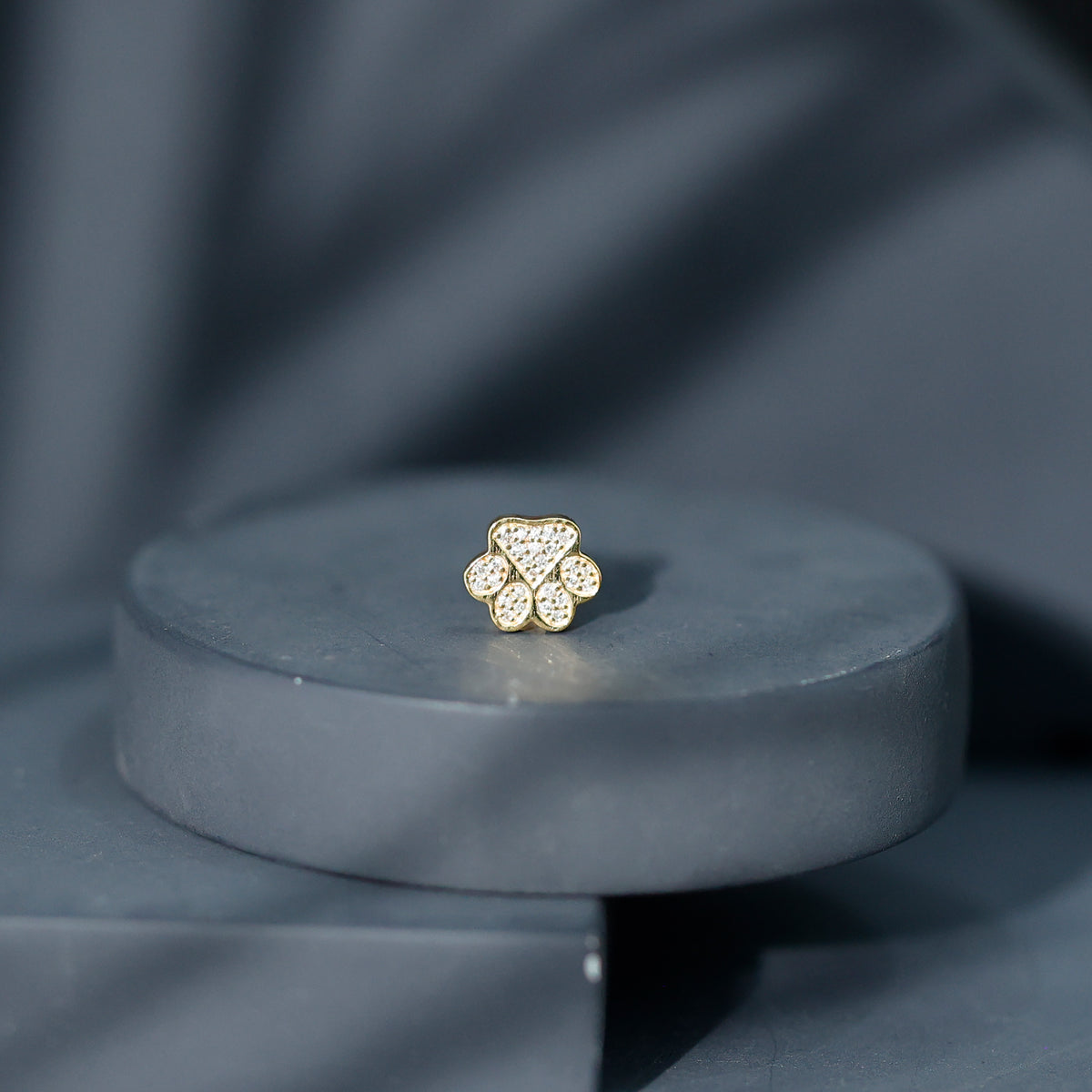 Certified Diamond Paw Cartilage Earring Natural - ( HI-SI ) - Rosec Jewels