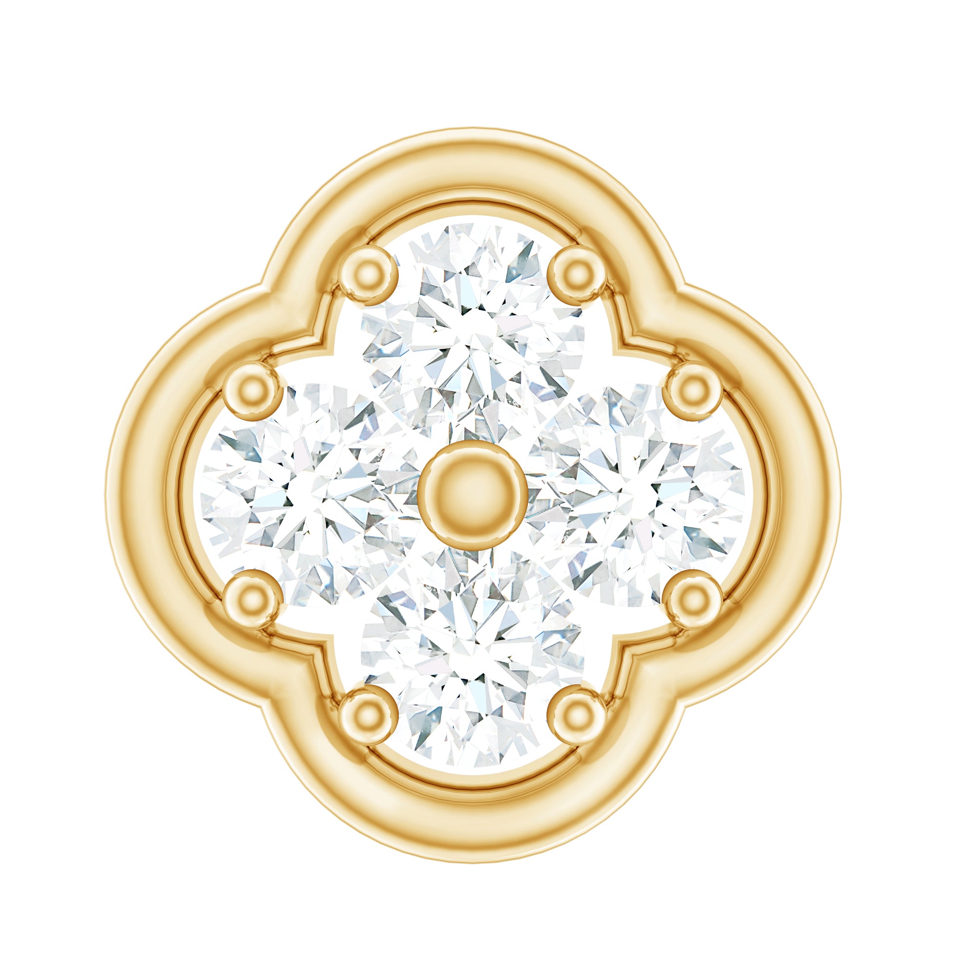 Diamond Flower Cluster Earring for Helix Piercing Natural - ( HI-SI ) - Rosec Jewels