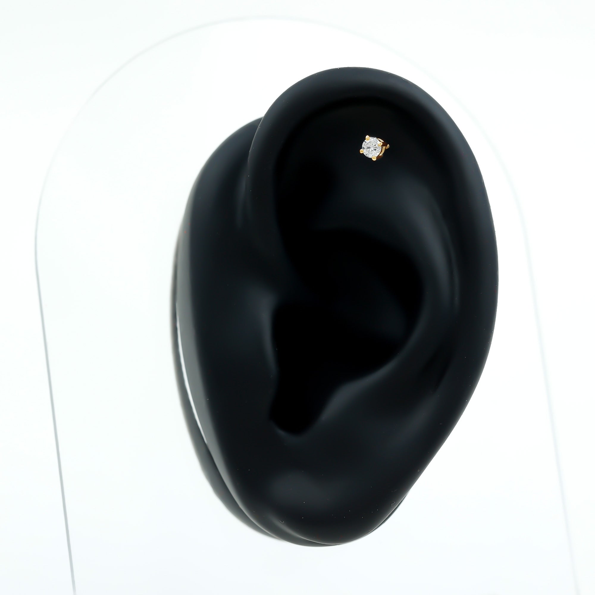 Minimalist Diamond Solitaire Earring for Tragus Piercing Natural - ( HI-SI ) - Rosec Jewels