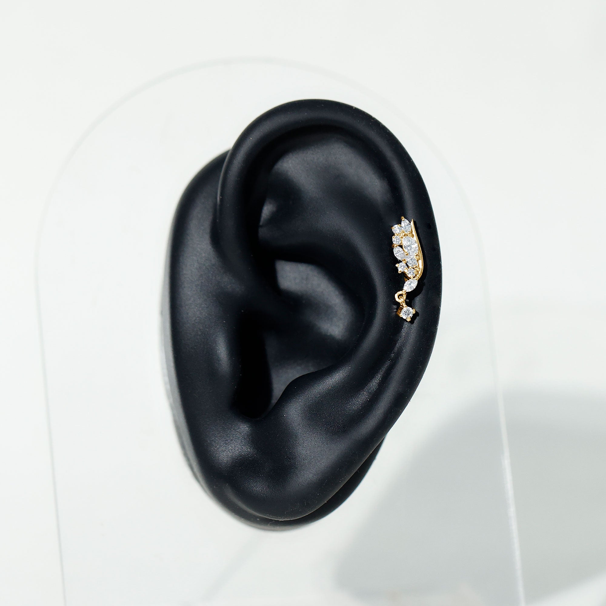 Brilliant Cut Diamond Wing Helix Drop Earring with Flat Back Natural - ( HI-SI ) - Rosec Jewels