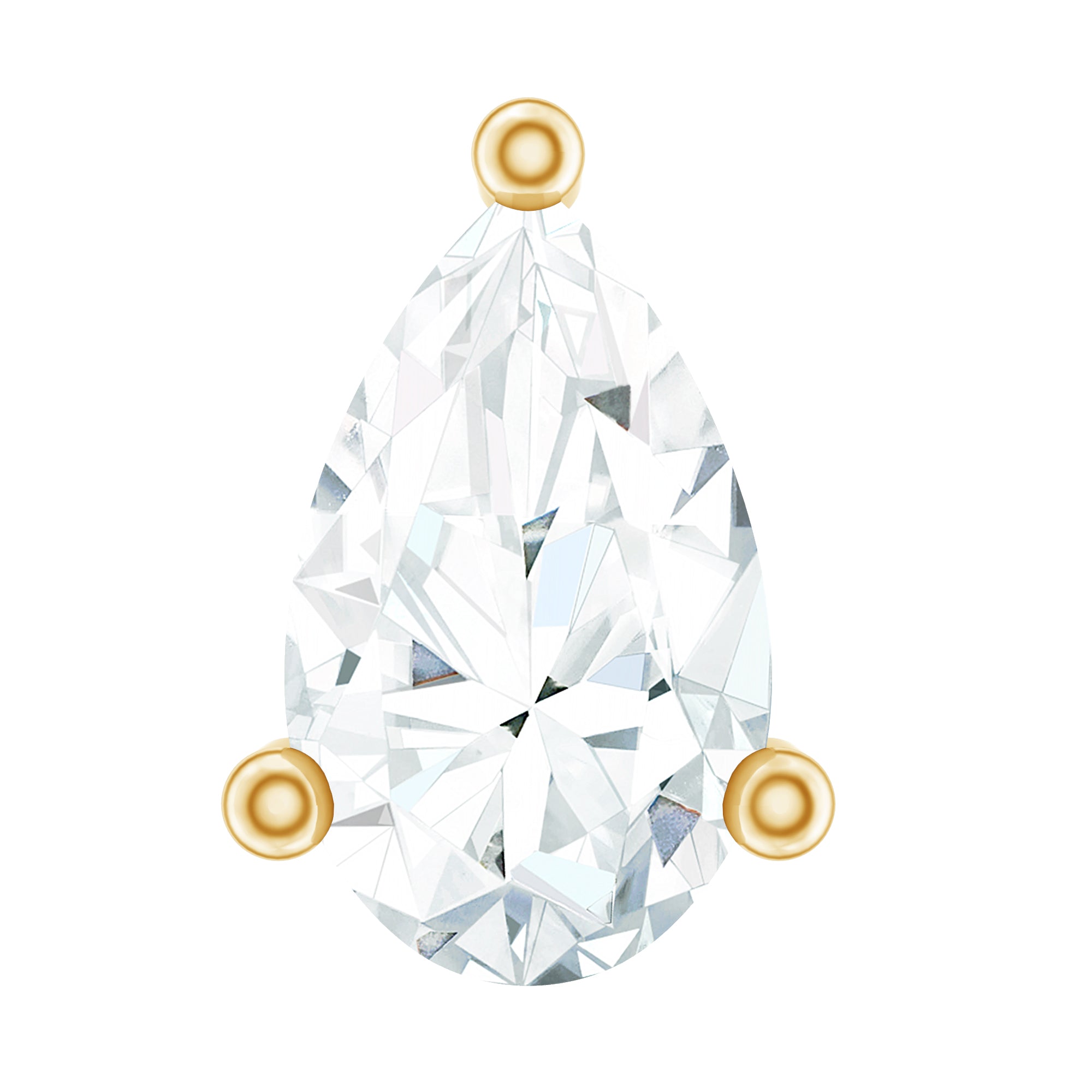 Solitaire Pear Shape Diamond Earring for Tragus Piercing Natural - ( HI-SI ) - Rosec Jewels