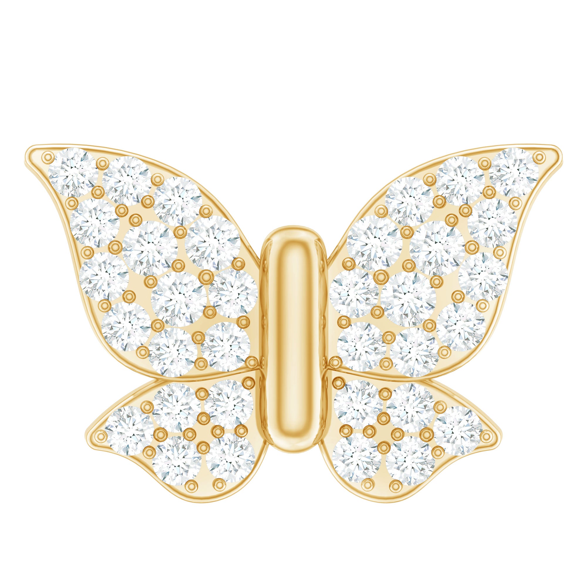 Certified Diamond Butterfly Cartilage Earring Natural - ( HI-SI ) - Rosec Jewels