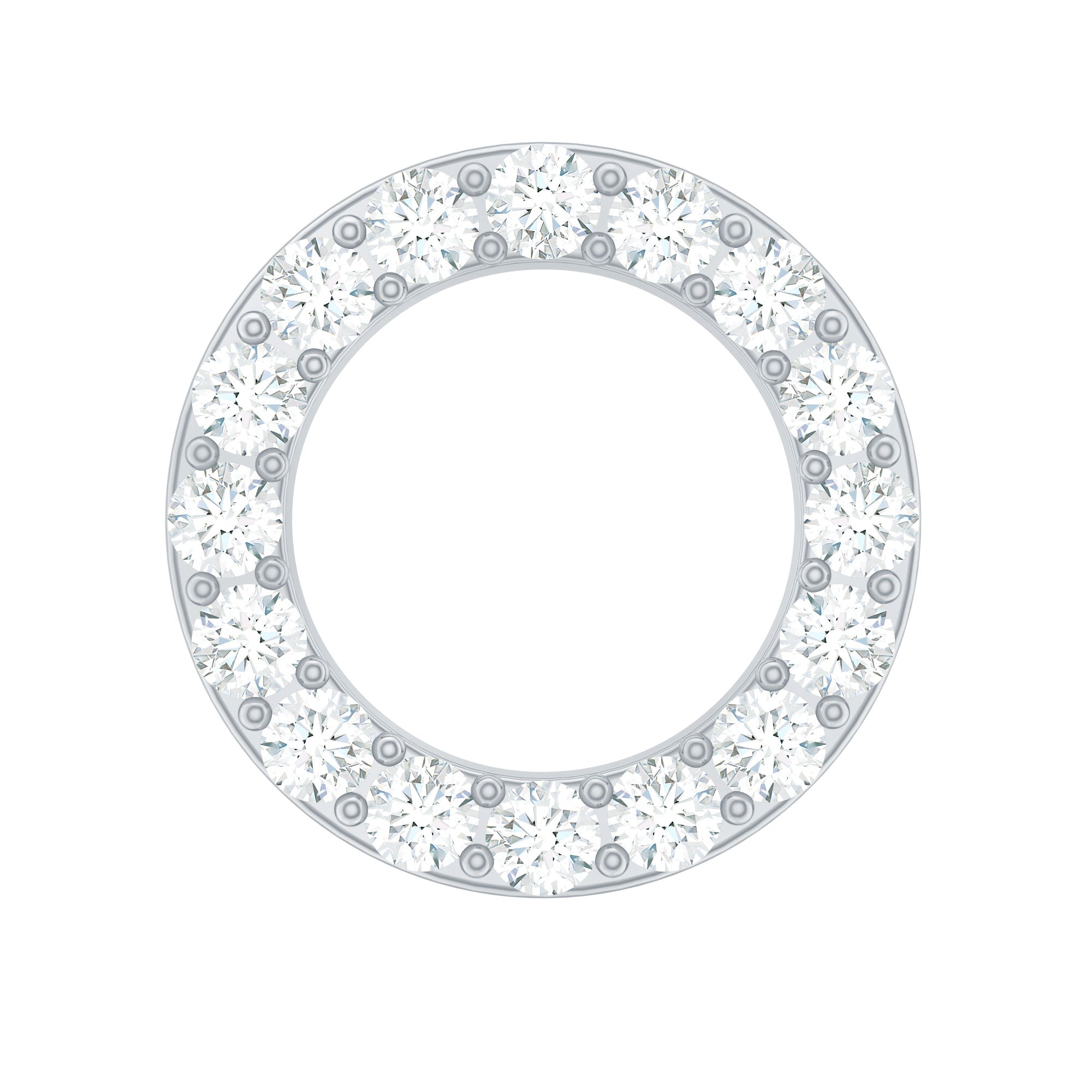 Brilliant Cut Diamond Circle Earring for Helix Piercing Natural - ( HI-SI ) - Rosec Jewels