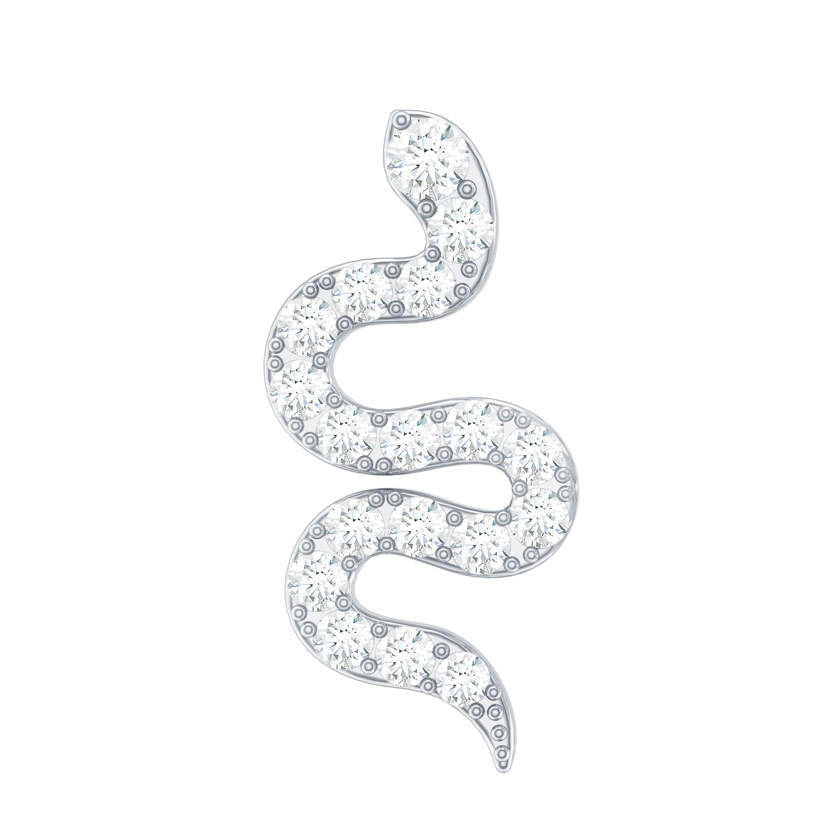 Certified Diamond Snake Earring for Cartilage Piercing Natural - ( HI-SI ) - Rosec Jewels