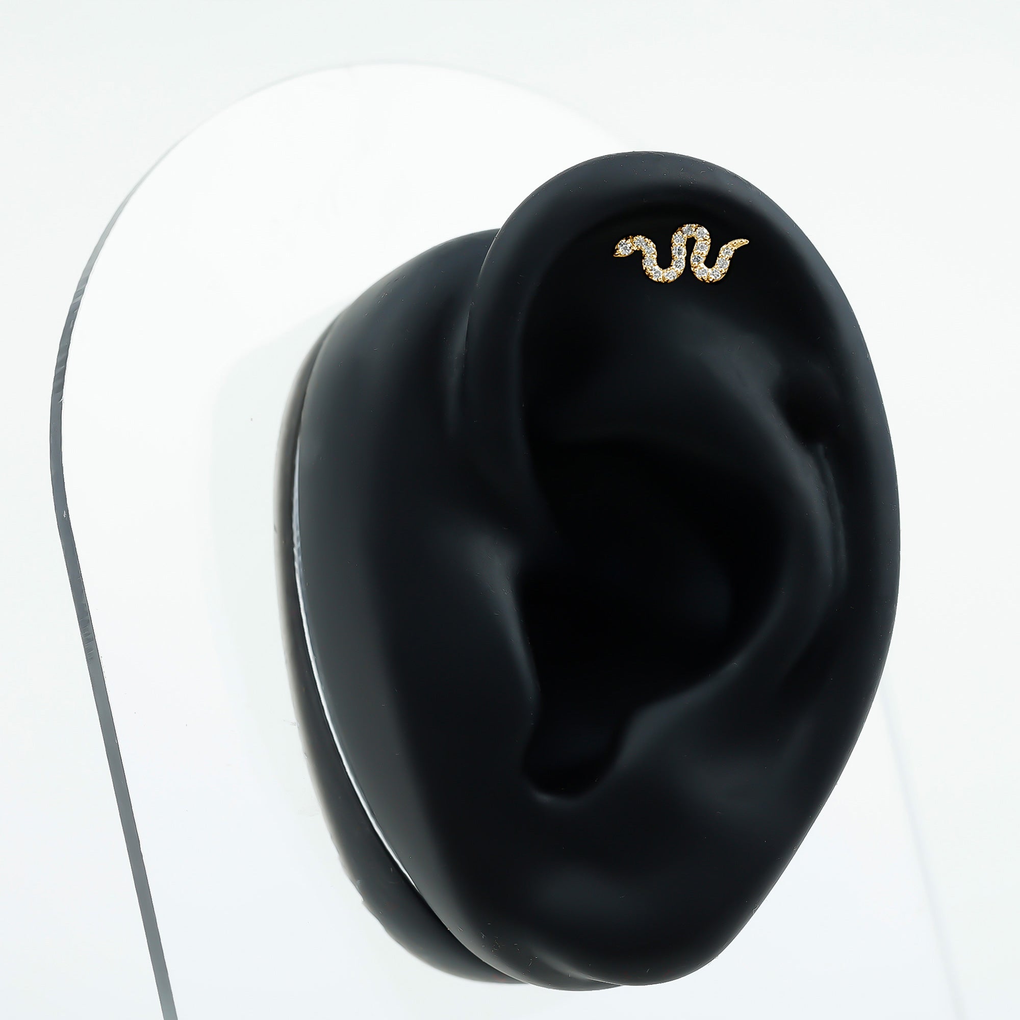 Certified Diamond Snake Earring for Cartilage Piercing Natural - ( HI-SI ) - Rosec Jewels