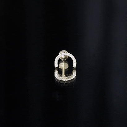 Rosec Jewels-Certified Diamond Half Circle Earring for Piercing