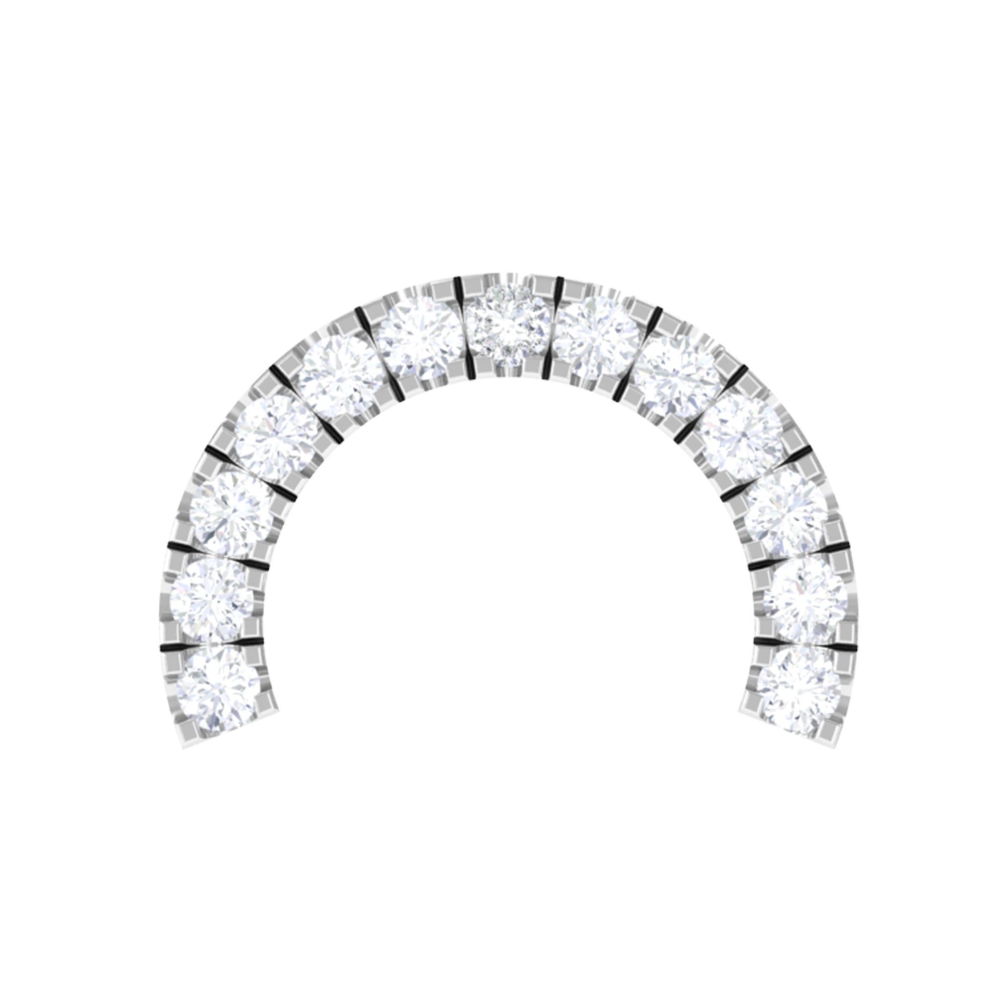 Certified Diamond Half Circle Earring for Piercing Natural - ( HI-SI ) - Rosec Jewels