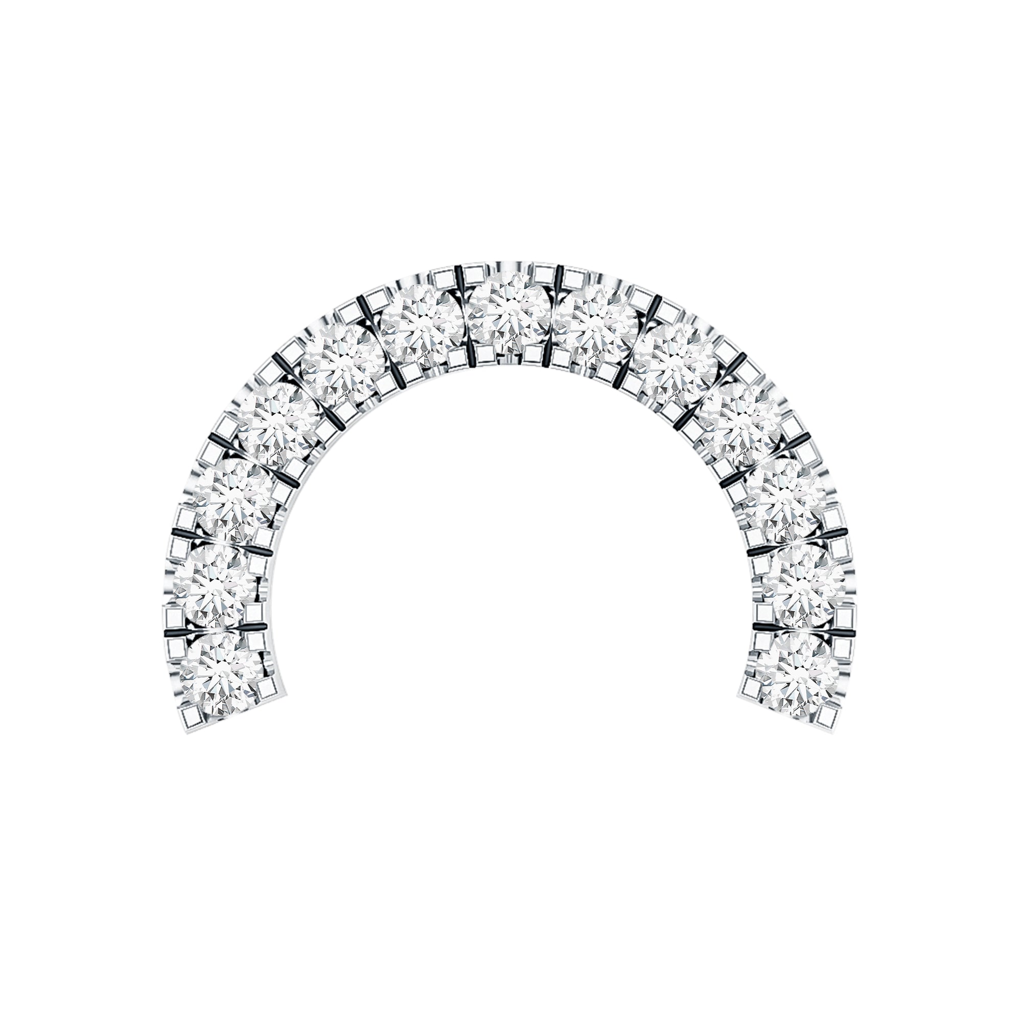 Certified Diamond Half Circle Earring for Piercing Natural - ( HI-SI ) - Rosec Jewels