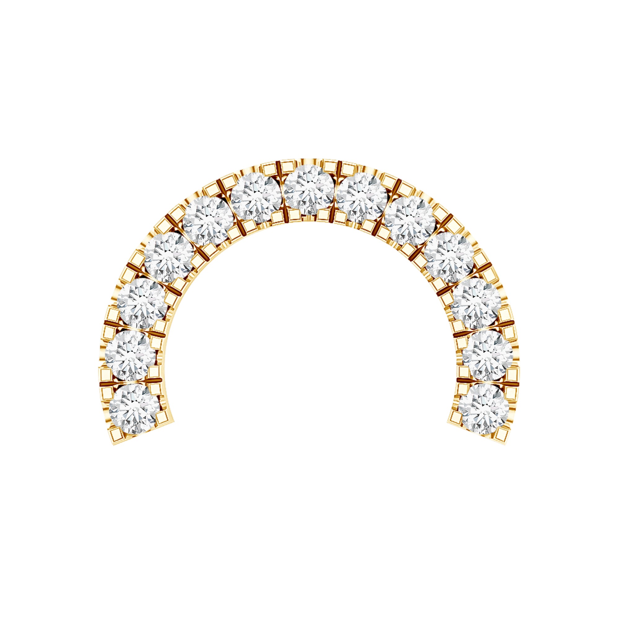 Certified Diamond Half Circle Earring for Piercing Natural - ( HI-SI ) - Rosec Jewels